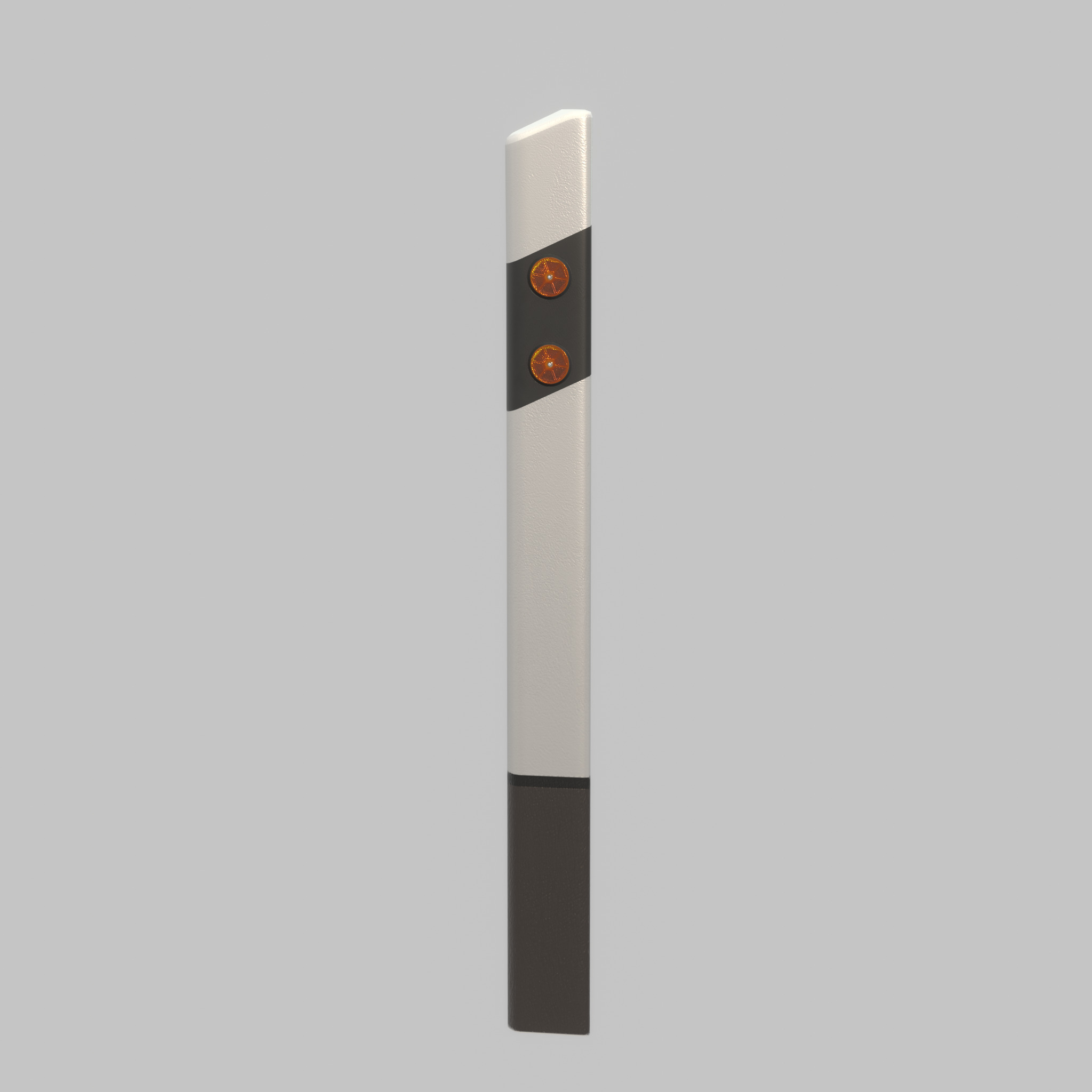 Delineator posts with yellow-orange reflectors R Low-poly 3D model_28