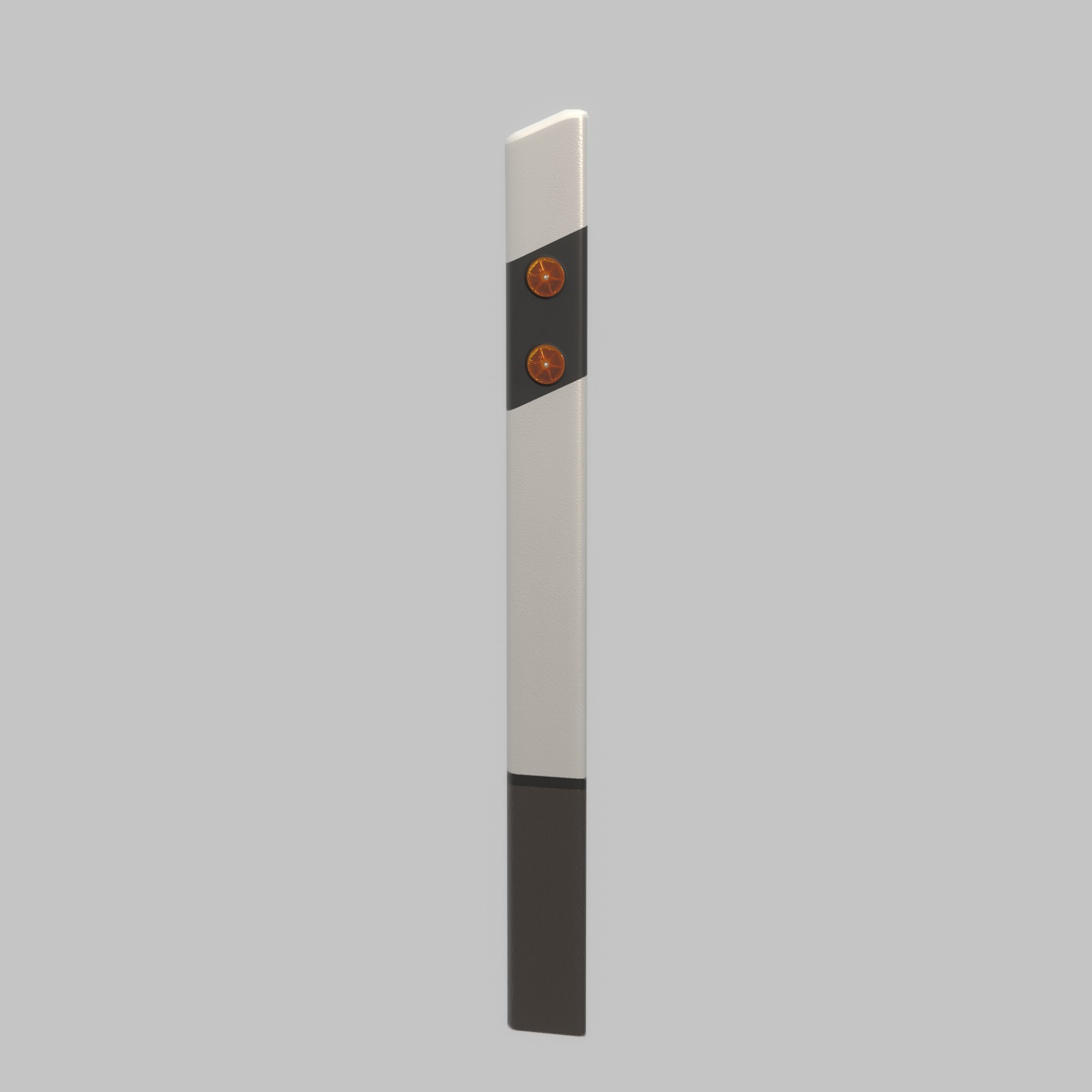 Delineator posts with yellow-orange reflectors R Low-poly 3D model_35