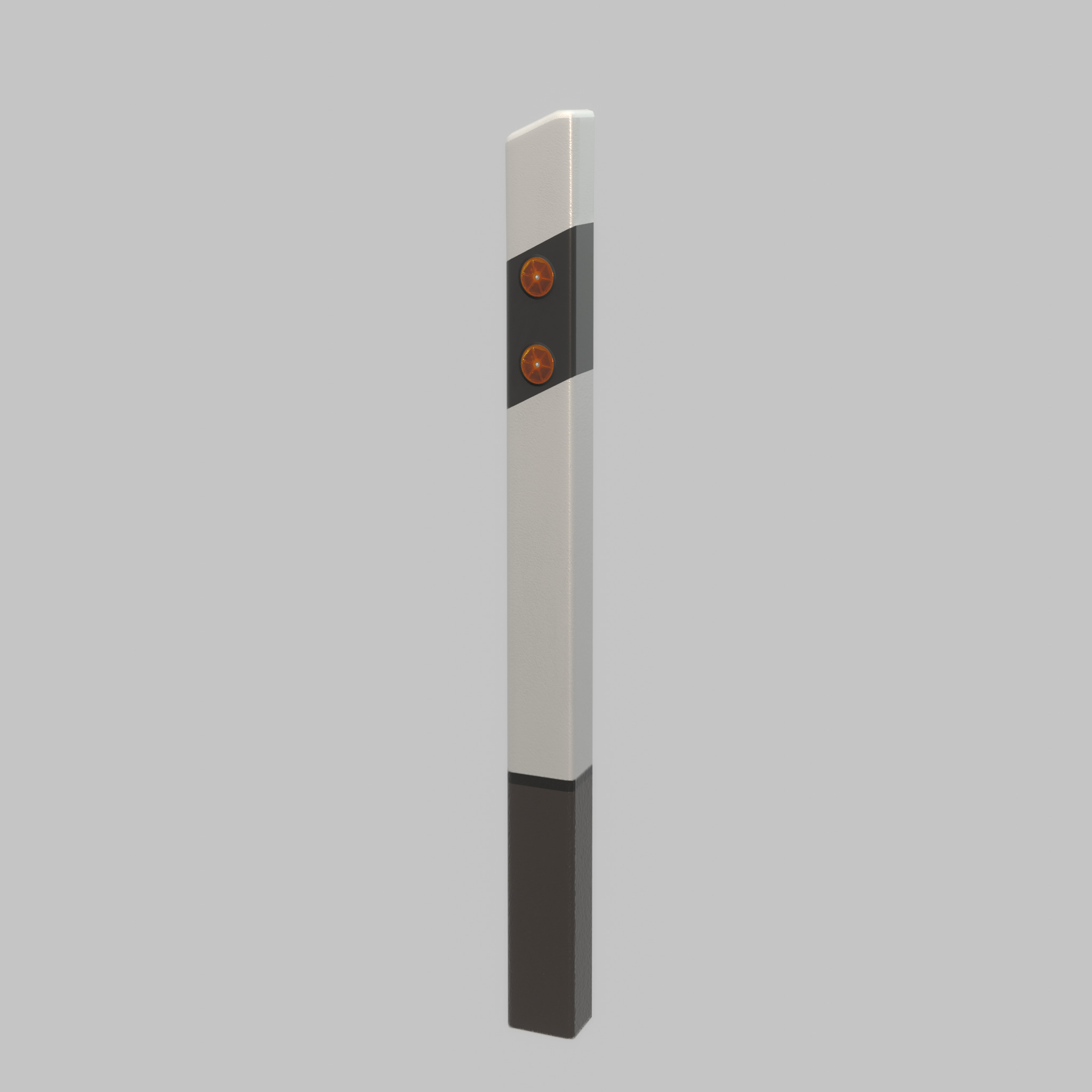 Delineator posts with yellow-orange reflectors R Low-poly 3D model_33