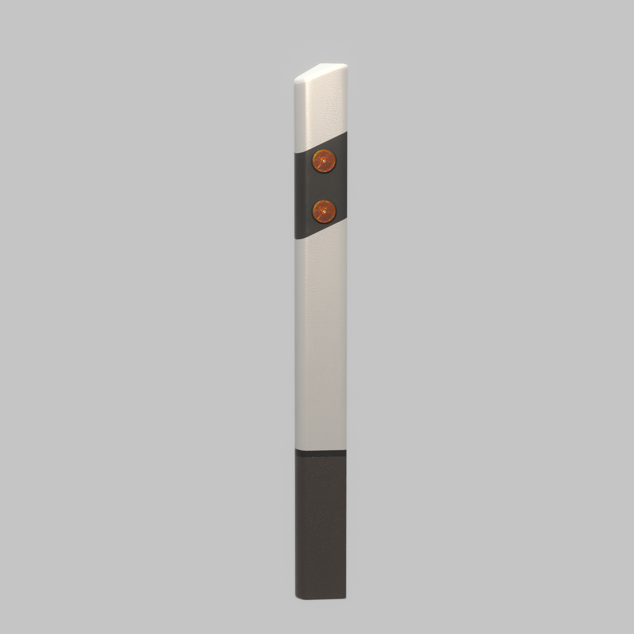 Delineator posts with yellow-orange reflectors R Low-poly 3D model_25