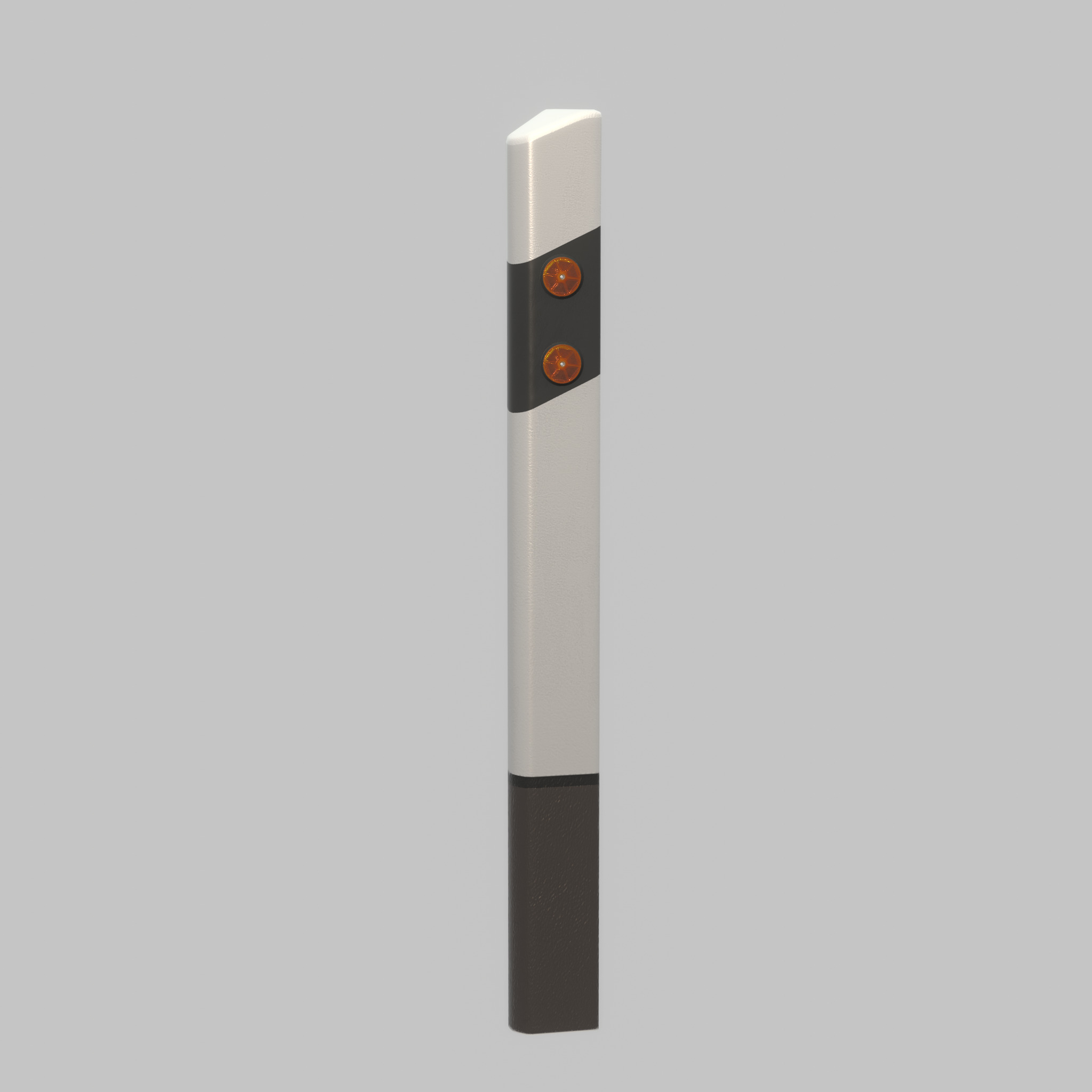 Delineator posts with yellow-orange reflectors R Low-poly 3D model_63