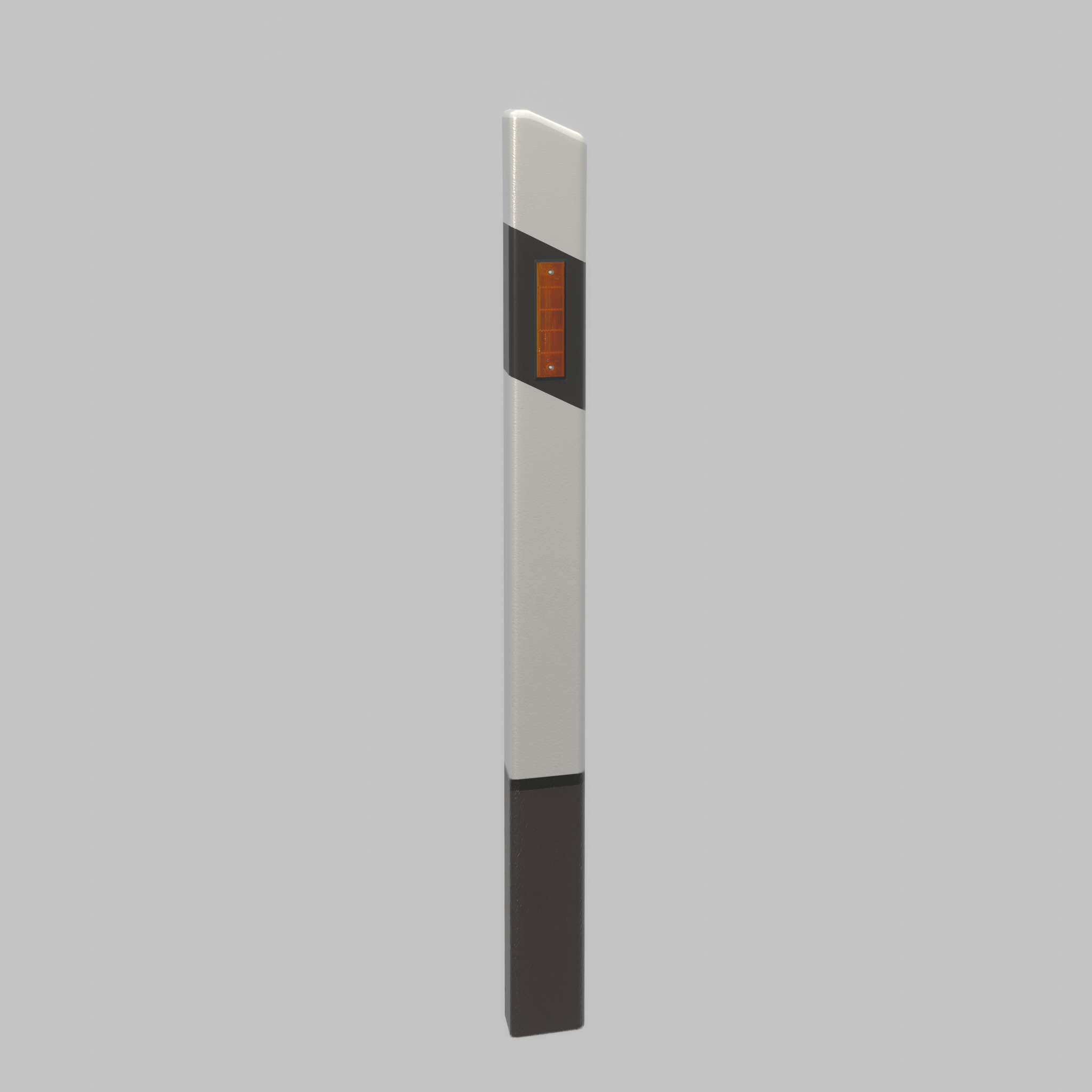Delineator posts with yellow-orange reflectors R Low-poly 3D model_61