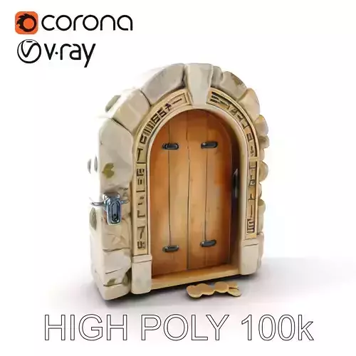Medieval Stone Arch Door Model Pack Low-poly 3D model
