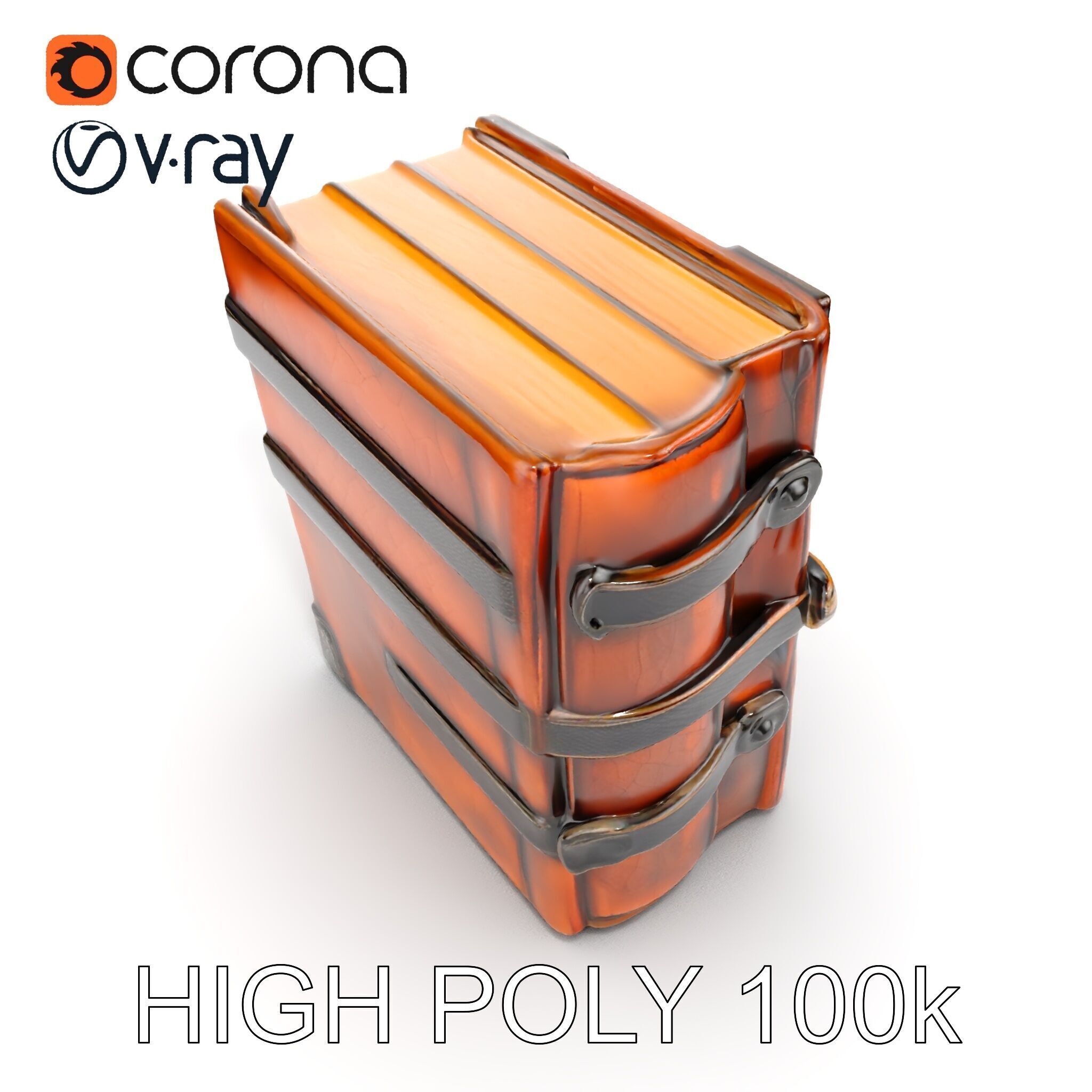 Medieval LeatherBound Book Model Pack Low-poly 3D model_17