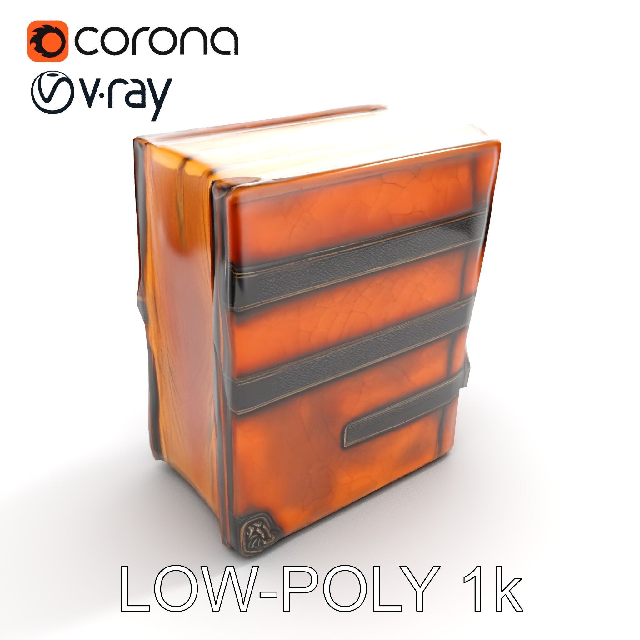 Medieval LeatherBound Book Model Pack Low-poly 3D model_19