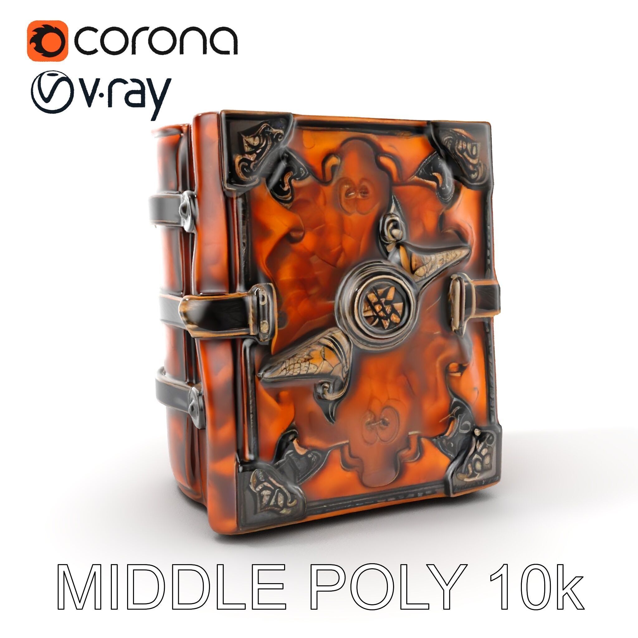 Medieval LeatherBound Book Model Pack Low-poly 3D model_8