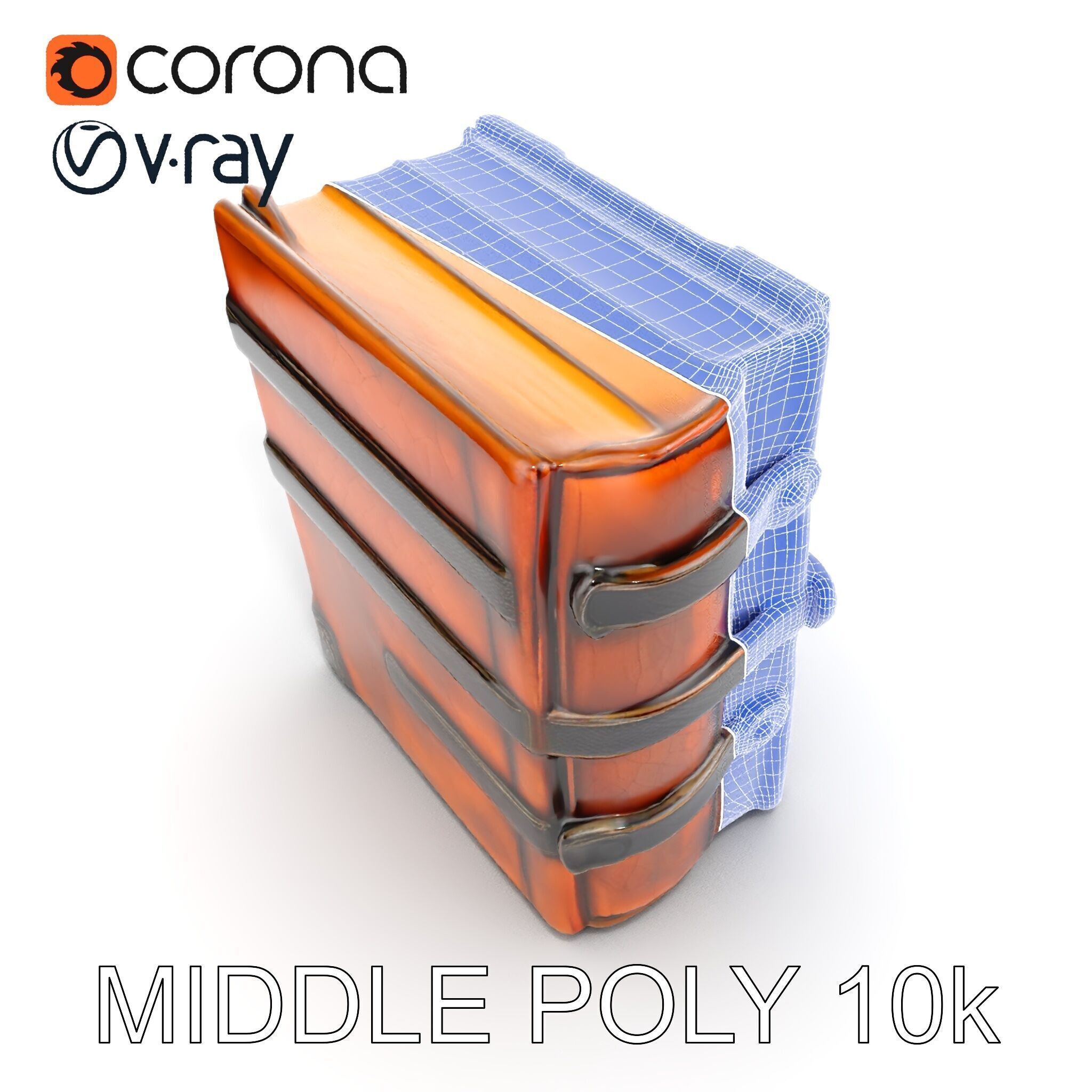 Medieval LeatherBound Book Model Pack Low-poly 3D model_18