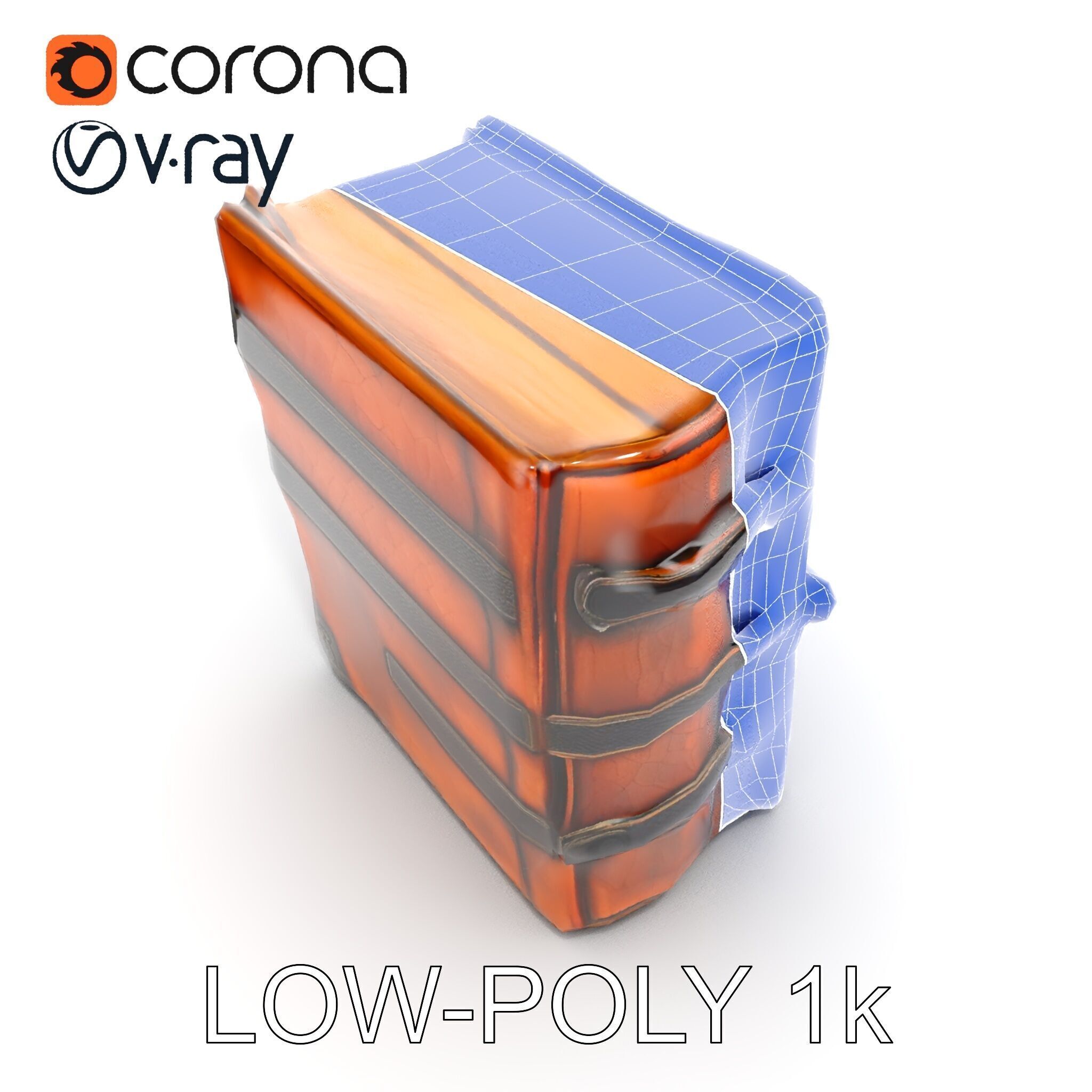 Medieval LeatherBound Book Model Pack Low-poly 3D model_28