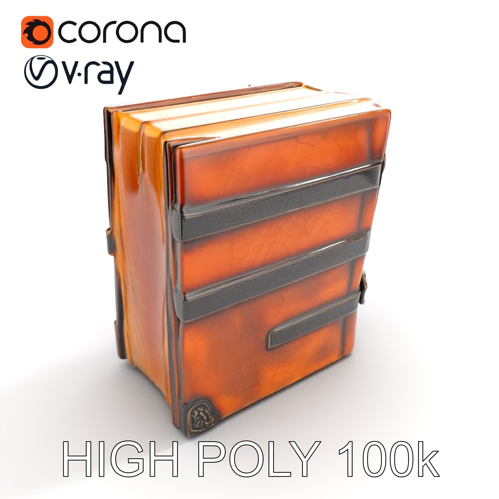 Medieval LeatherBound Book Model Pack Low-poly 3D model_12