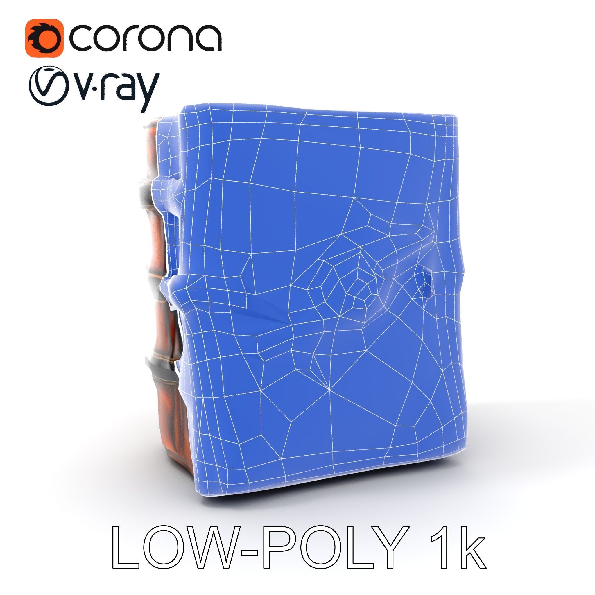 Medieval LeatherBound Book Model Pack Low-poly 3D model_14