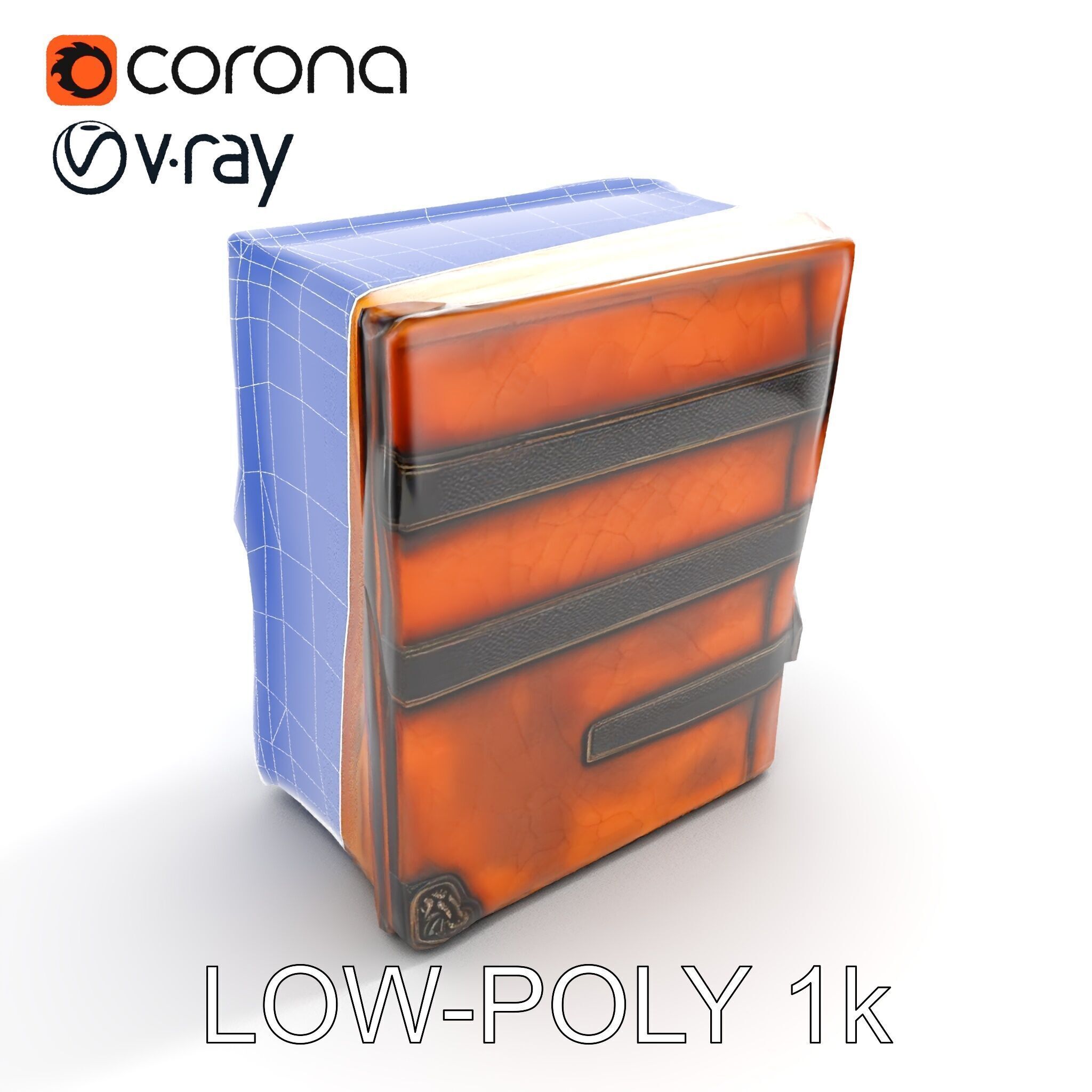 Medieval LeatherBound Book Model Pack Low-poly 3D model_31