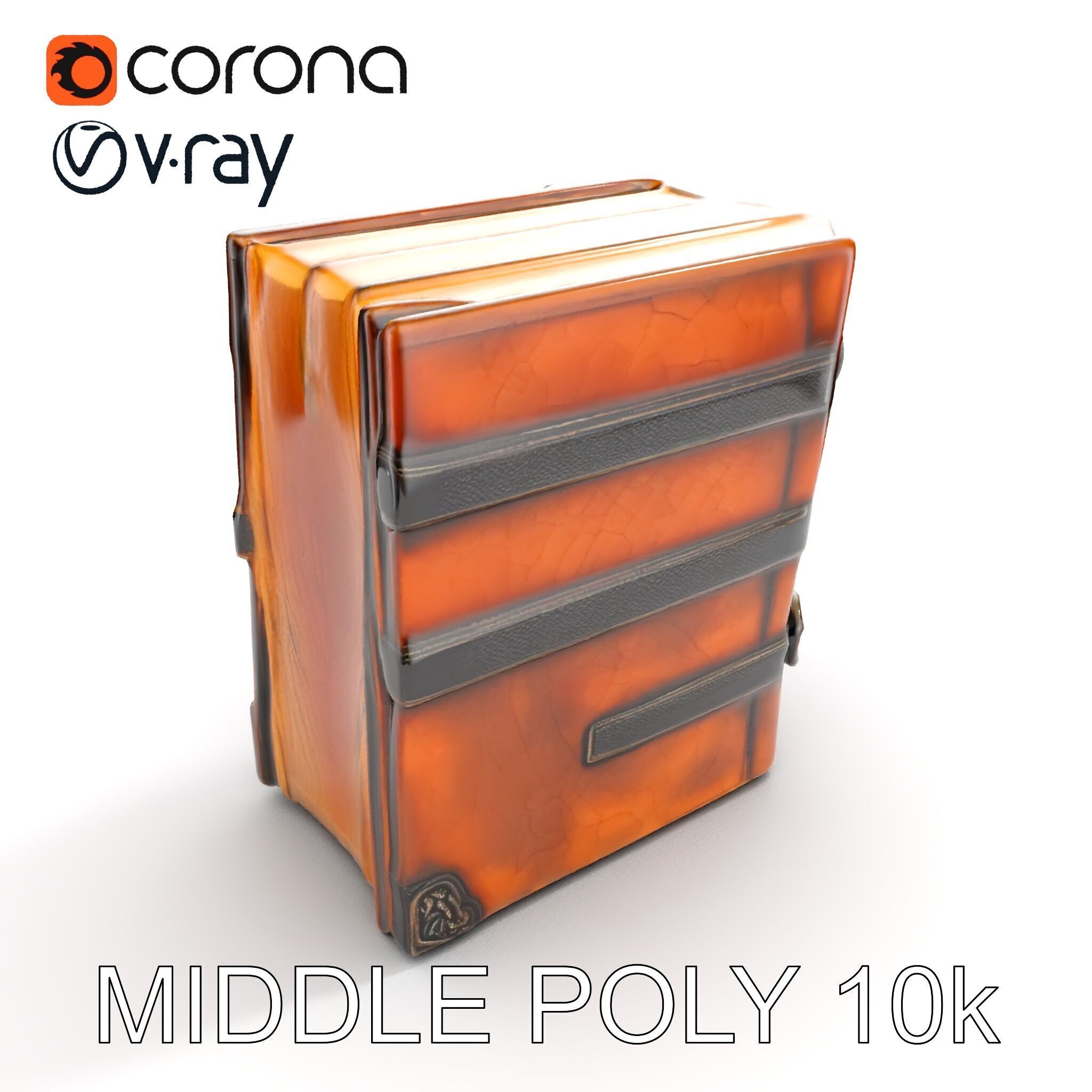 Medieval LeatherBound Book Model Pack Low-poly 3D model_6