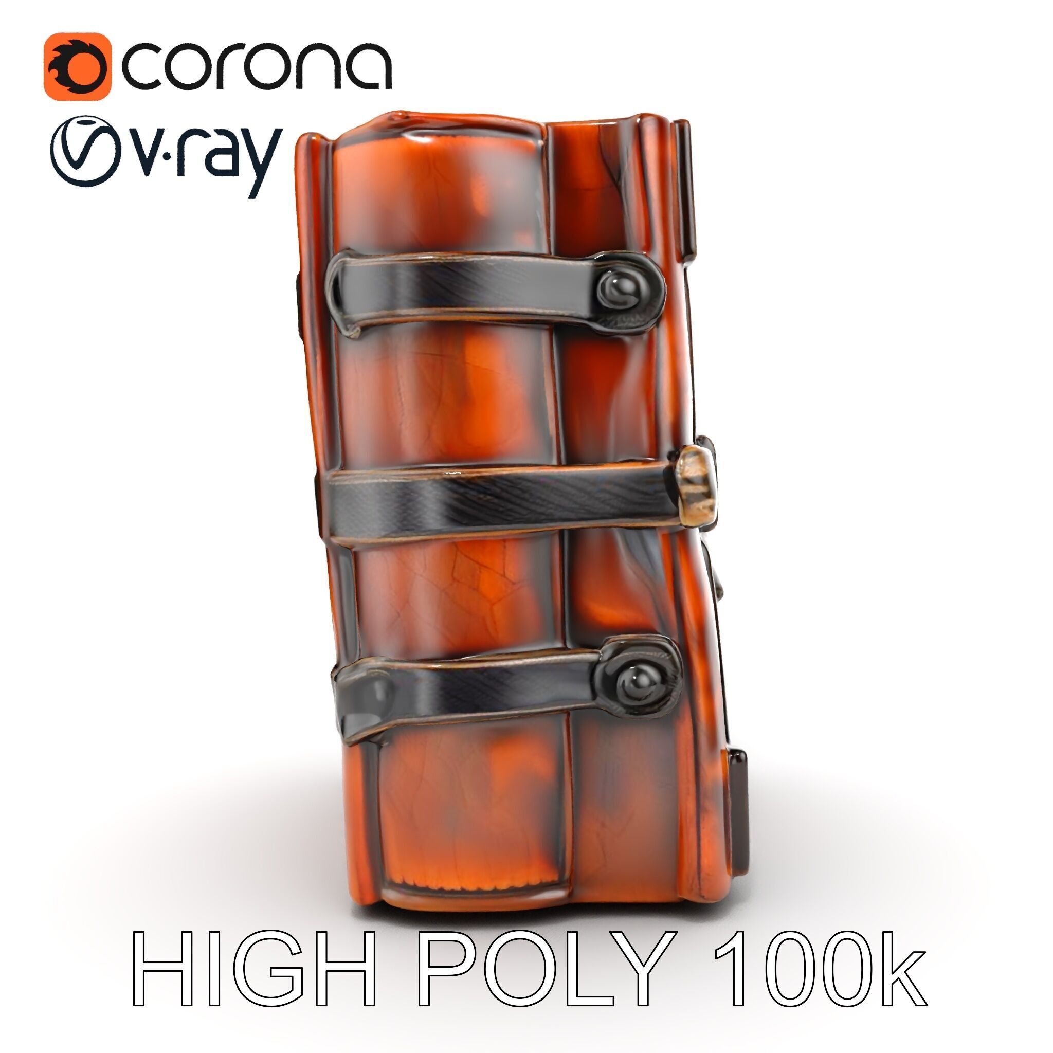 Medieval LeatherBound Book Model Pack Low-poly 3D model_23