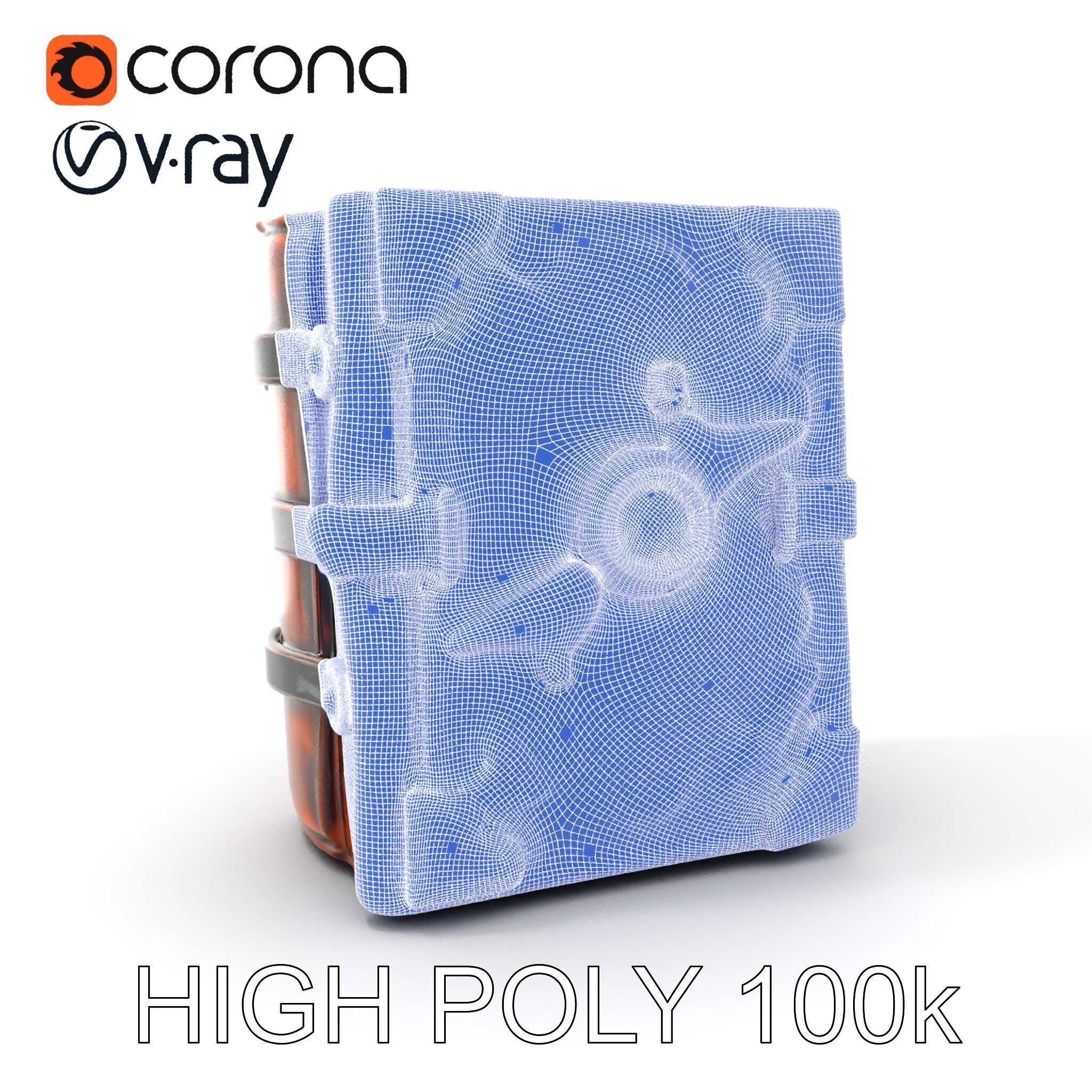 Medieval LeatherBound Book Model Pack Low-poly 3D model_4