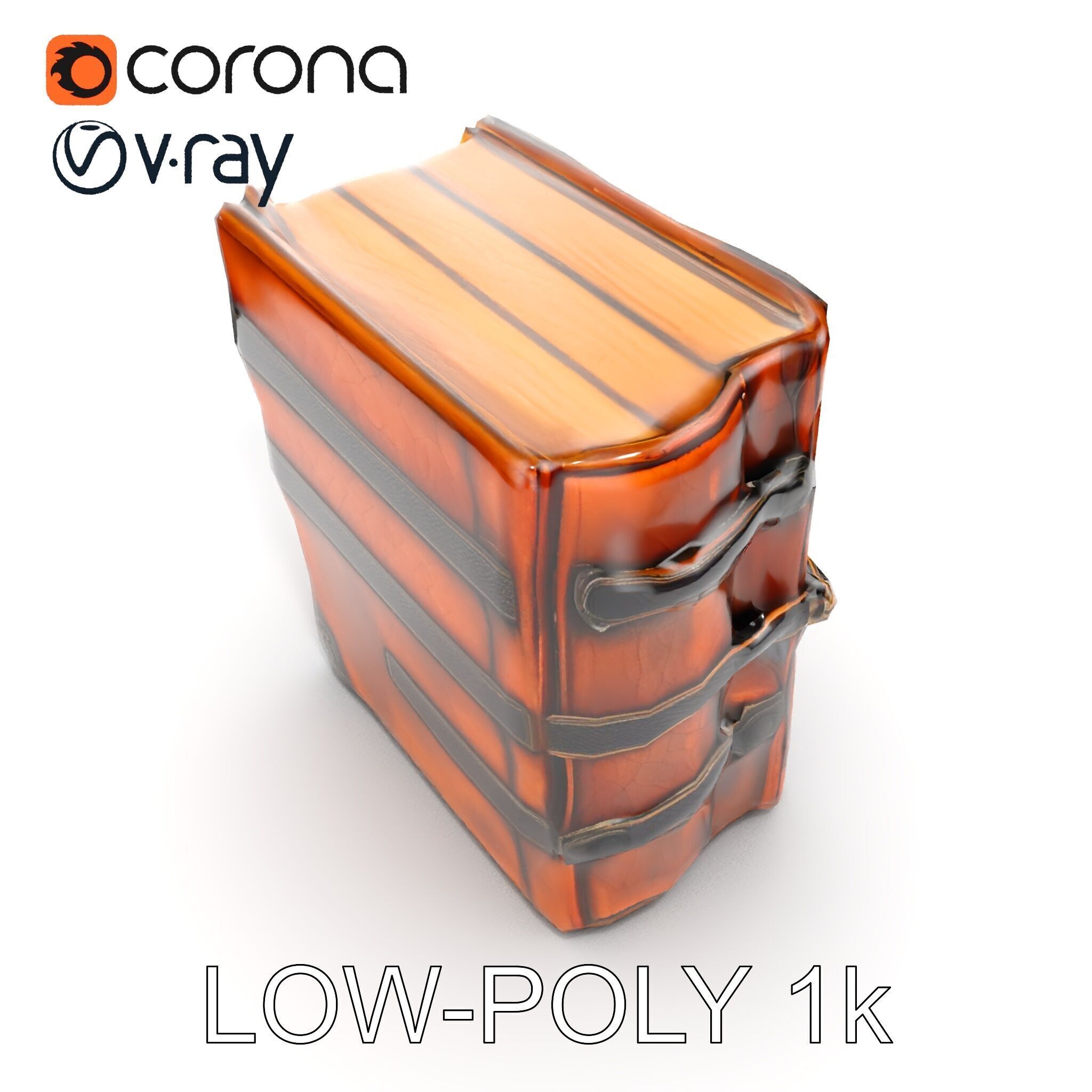 Medieval LeatherBound Book Model Pack Low-poly 3D model_7