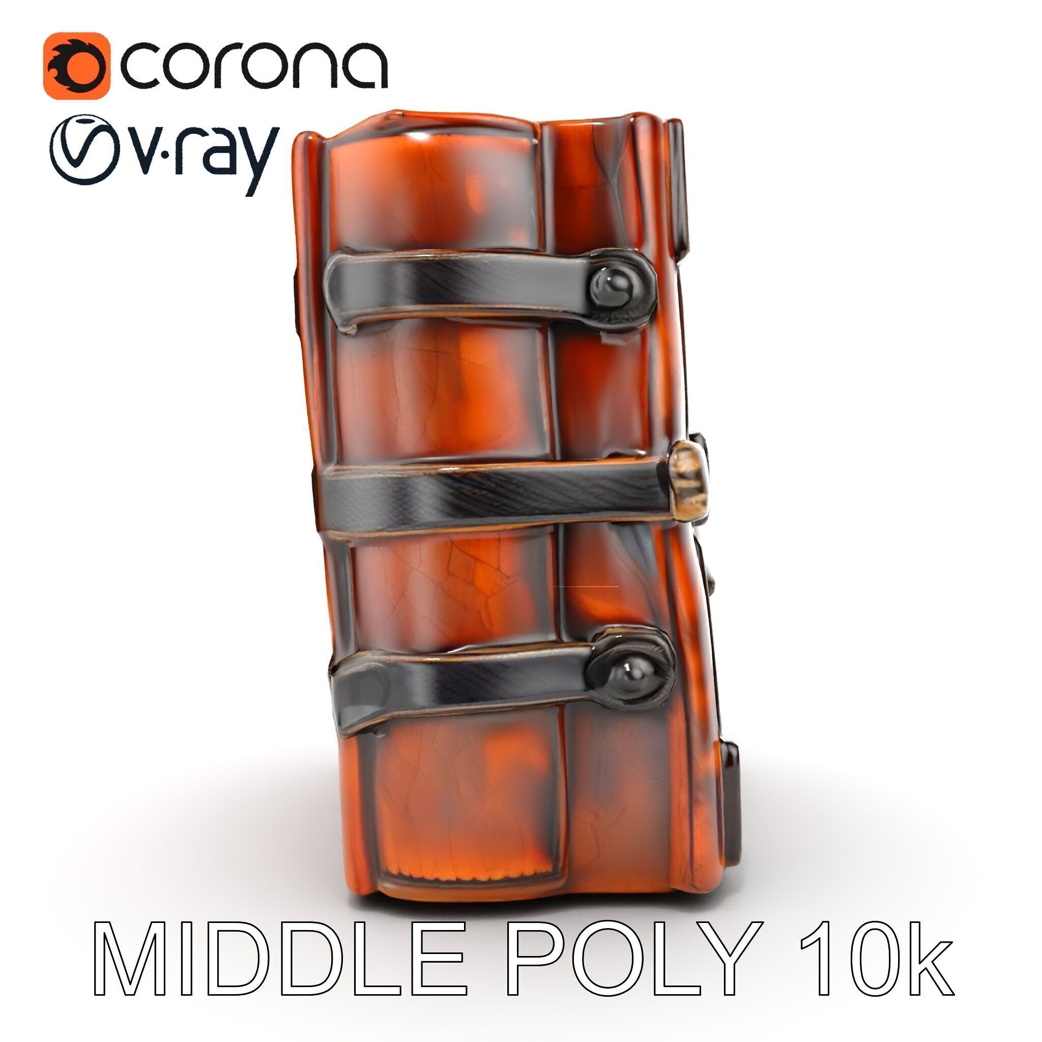 Medieval LeatherBound Book Model Pack Low-poly 3D model_27