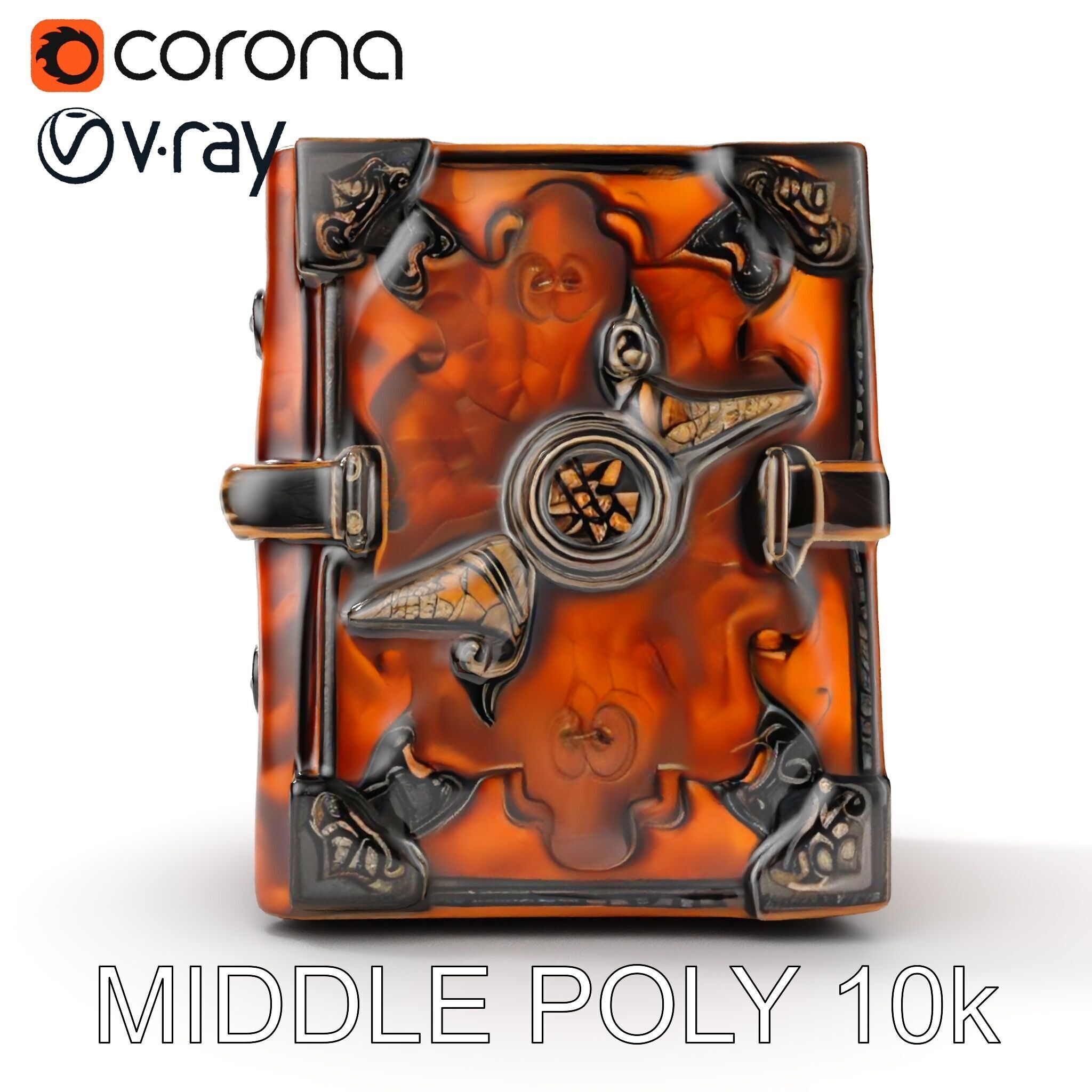Medieval LeatherBound Book Model Pack Low-poly 3D model_15