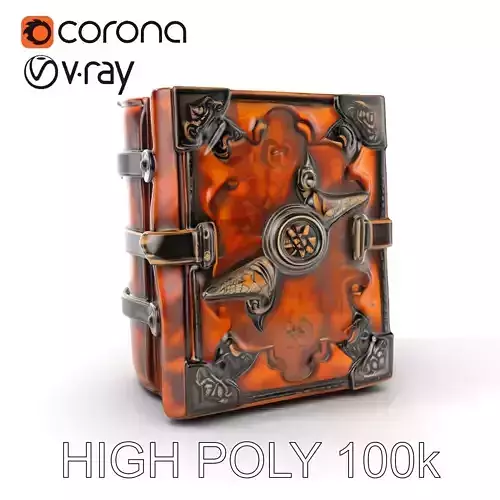 Medieval LeatherBound Book Model Pack Low-poly 3D model