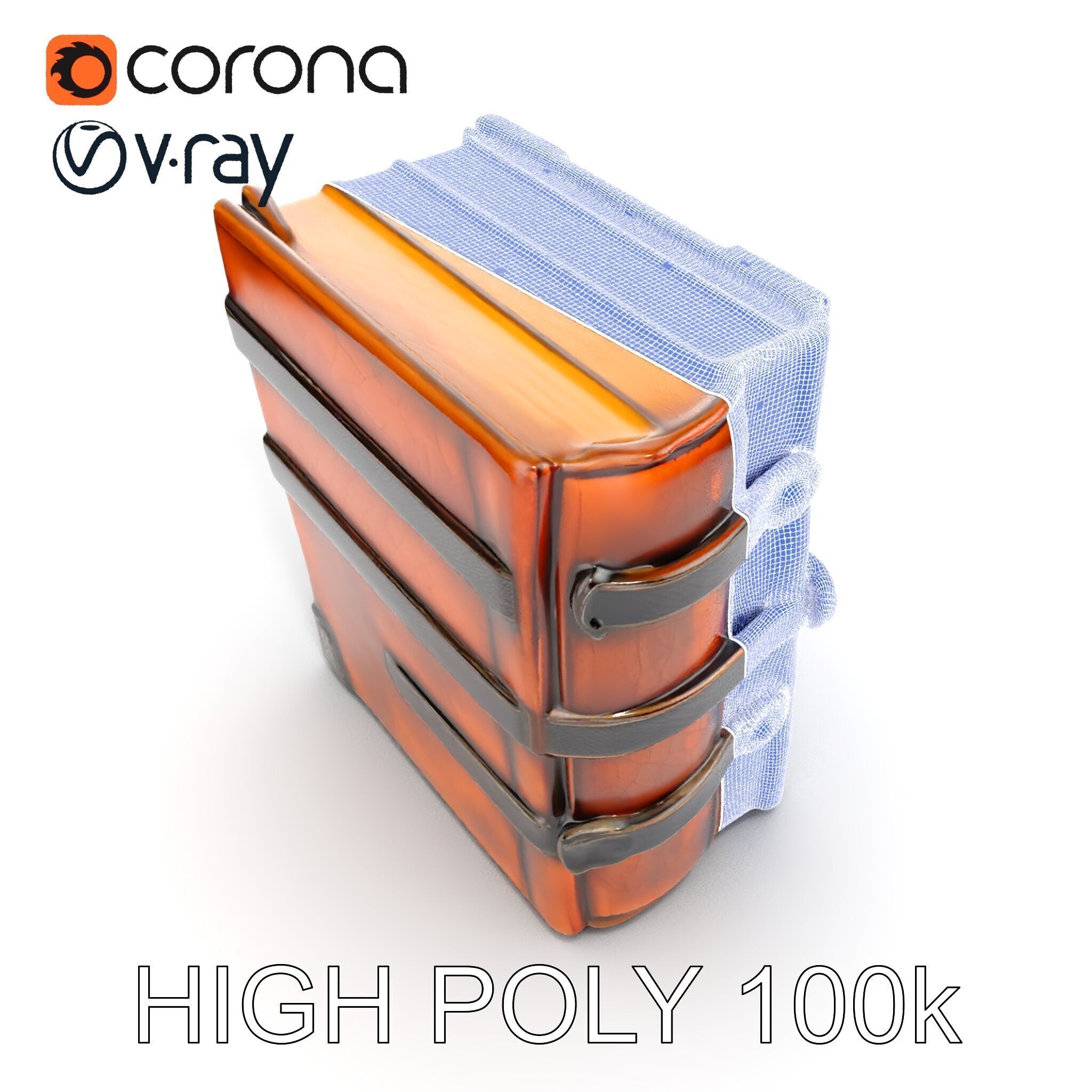 Medieval LeatherBound Book Model Pack Low-poly 3D model_20