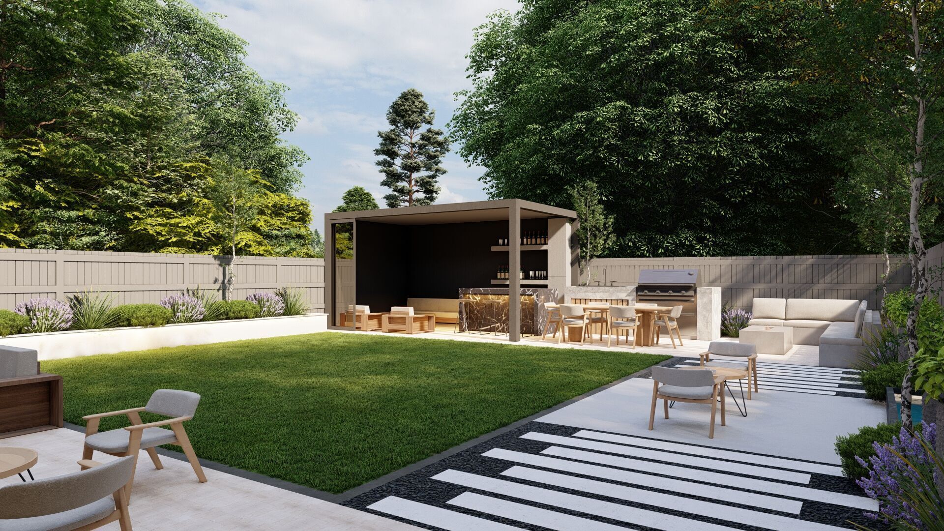 Garden Landscape 3D Model - SketchUp and Lumion Scene 3D model 3D model_1