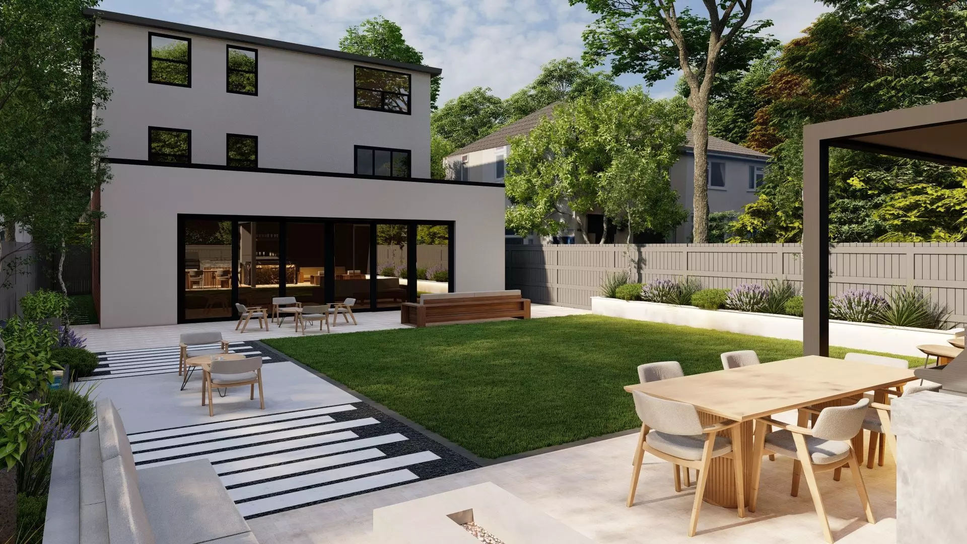 Garden Landscape 3D Model - SketchUp and Lumion Scene 3D model 3D model_0