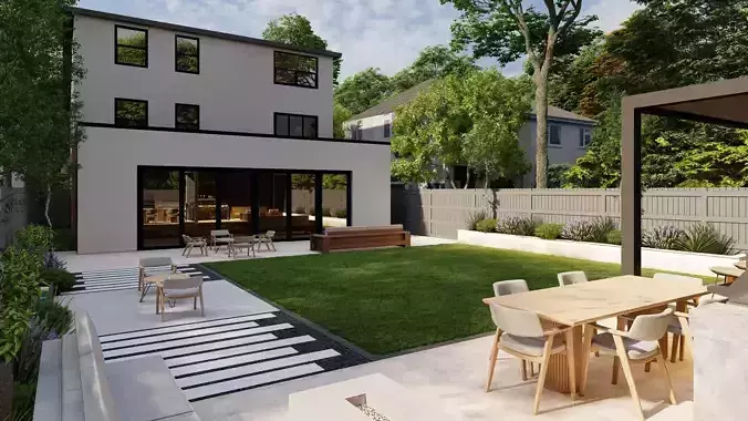 Garden Landscape 3D Model - SketchUp and Lumion Scene 3D model