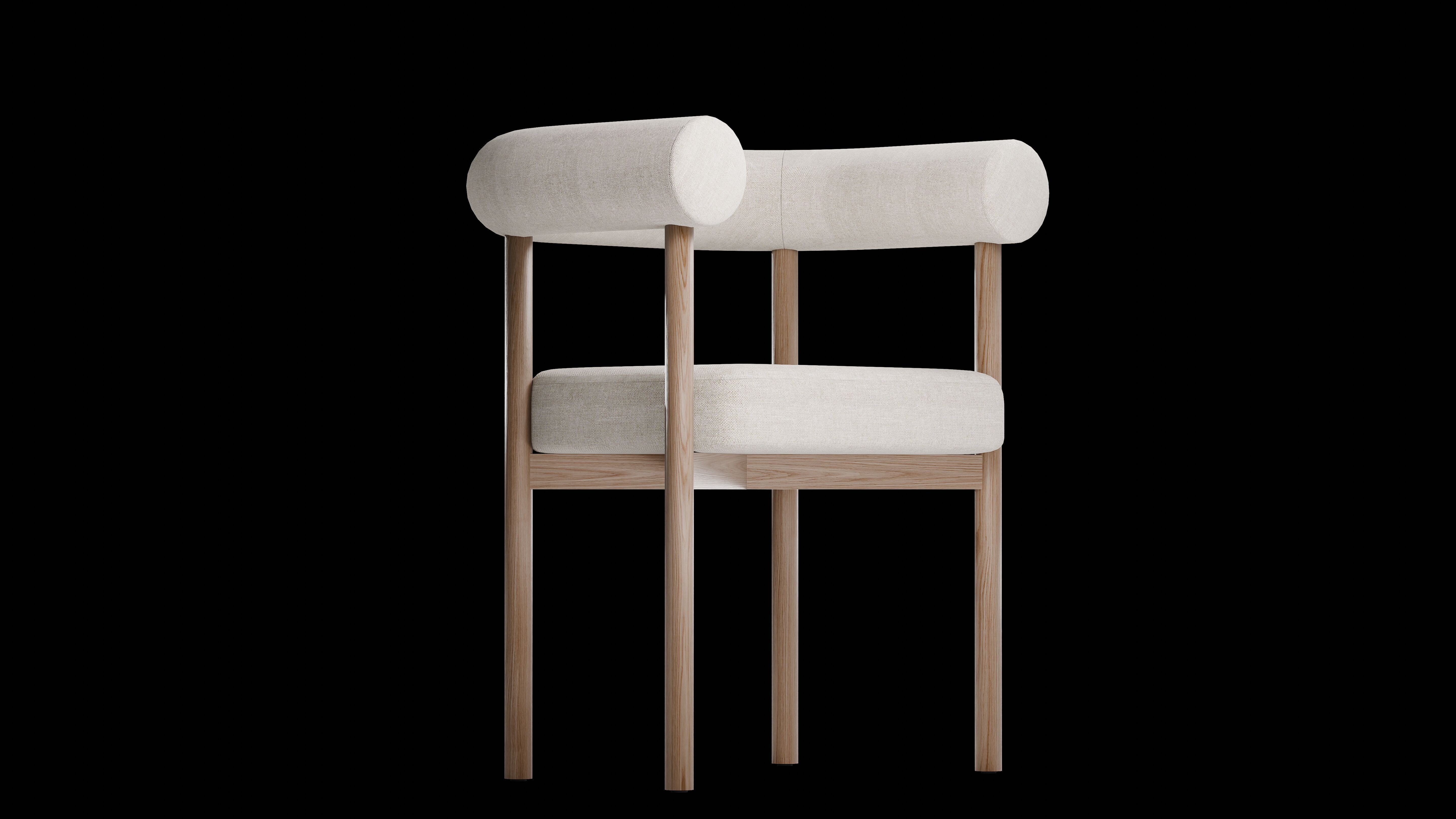 Dining chair Low-poly 3D model_9