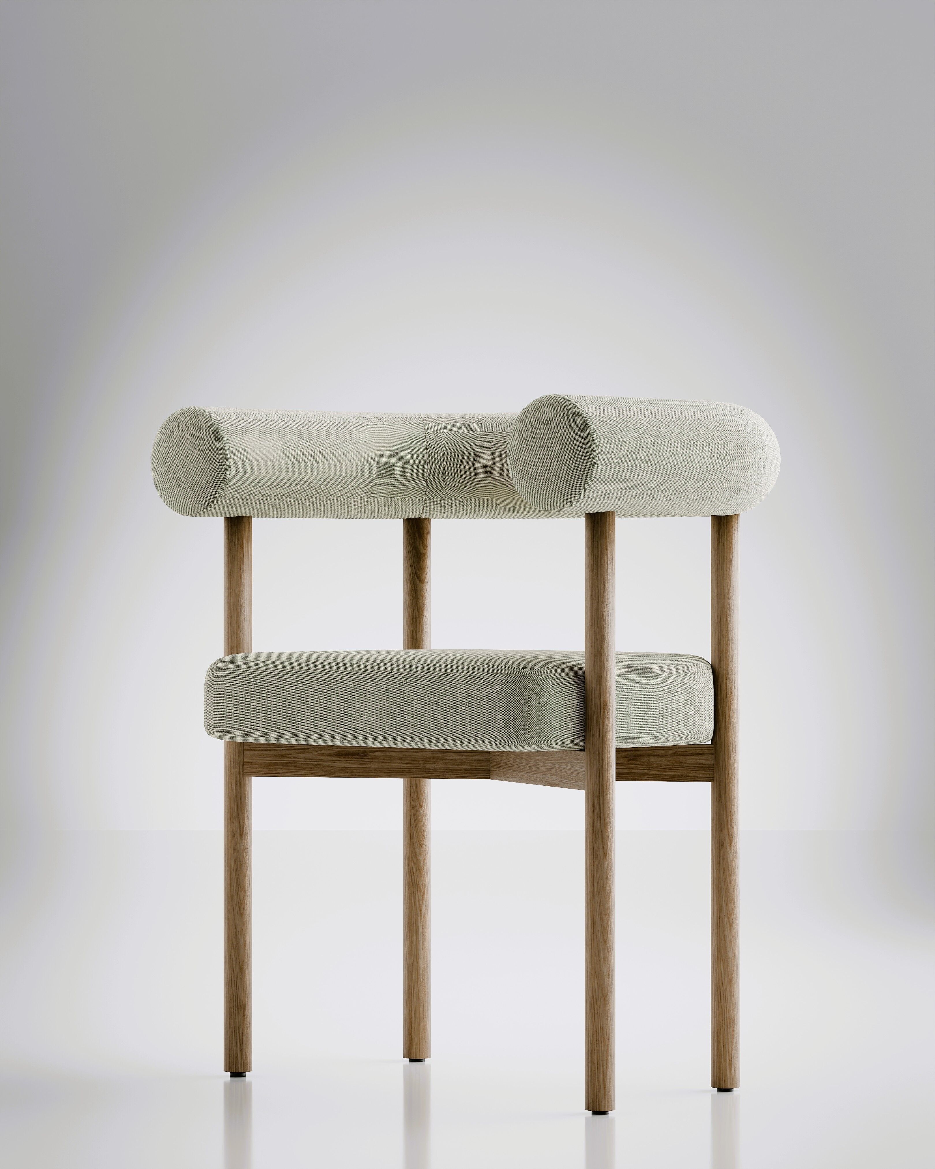 Dining chair Low-poly 3D model_1