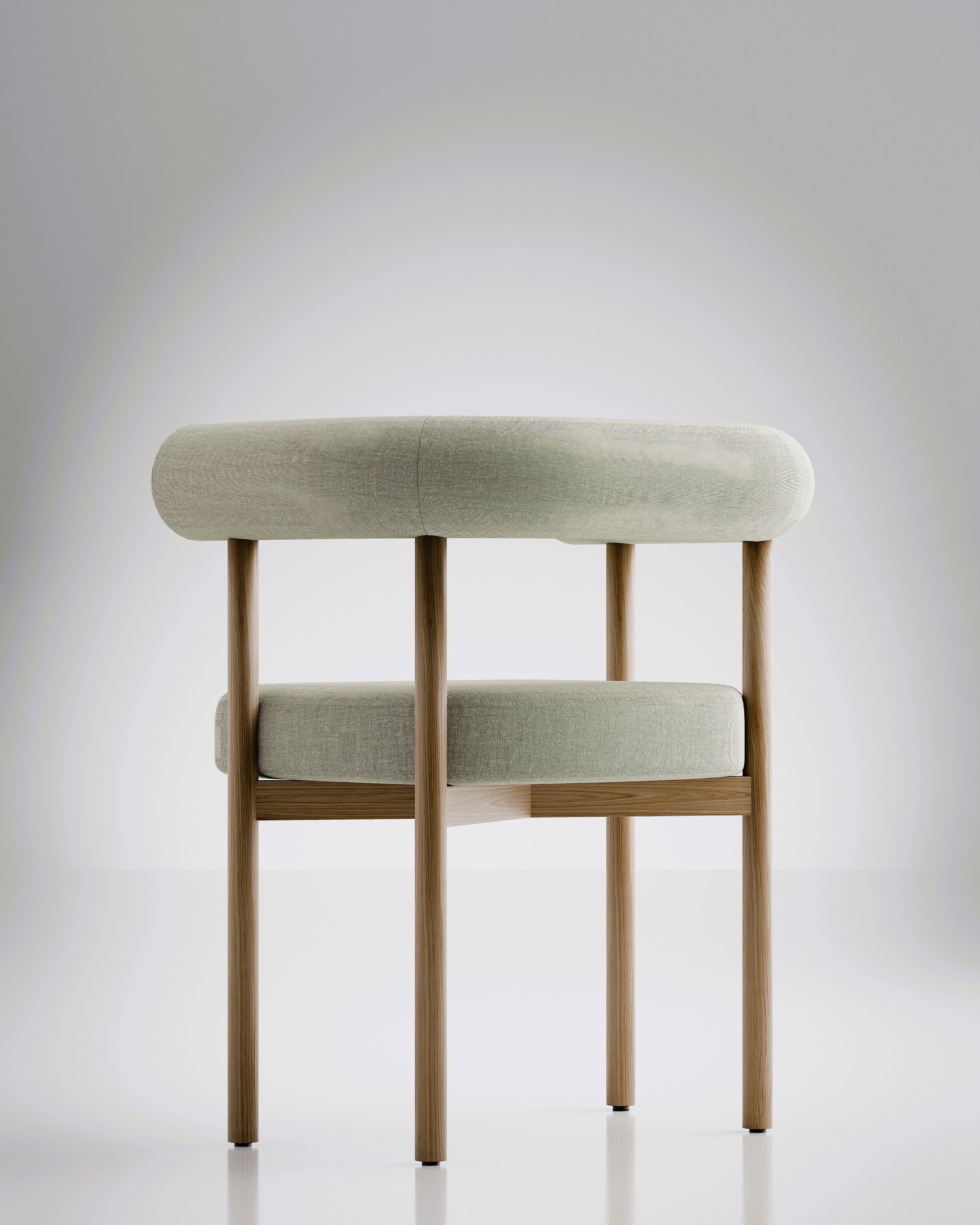 Dining chair Low-poly 3D model_2