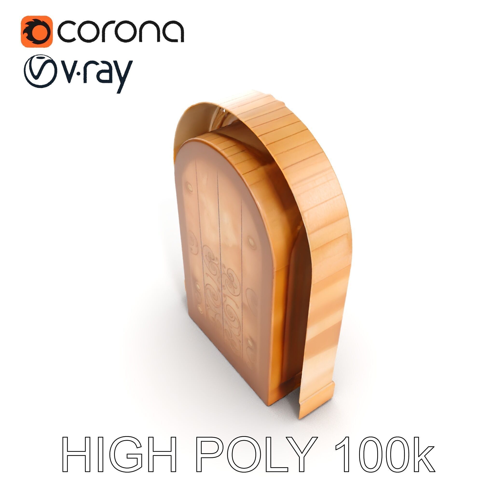 Ornate Arched Wooden Door Model Pack Low-poly 3D model_27