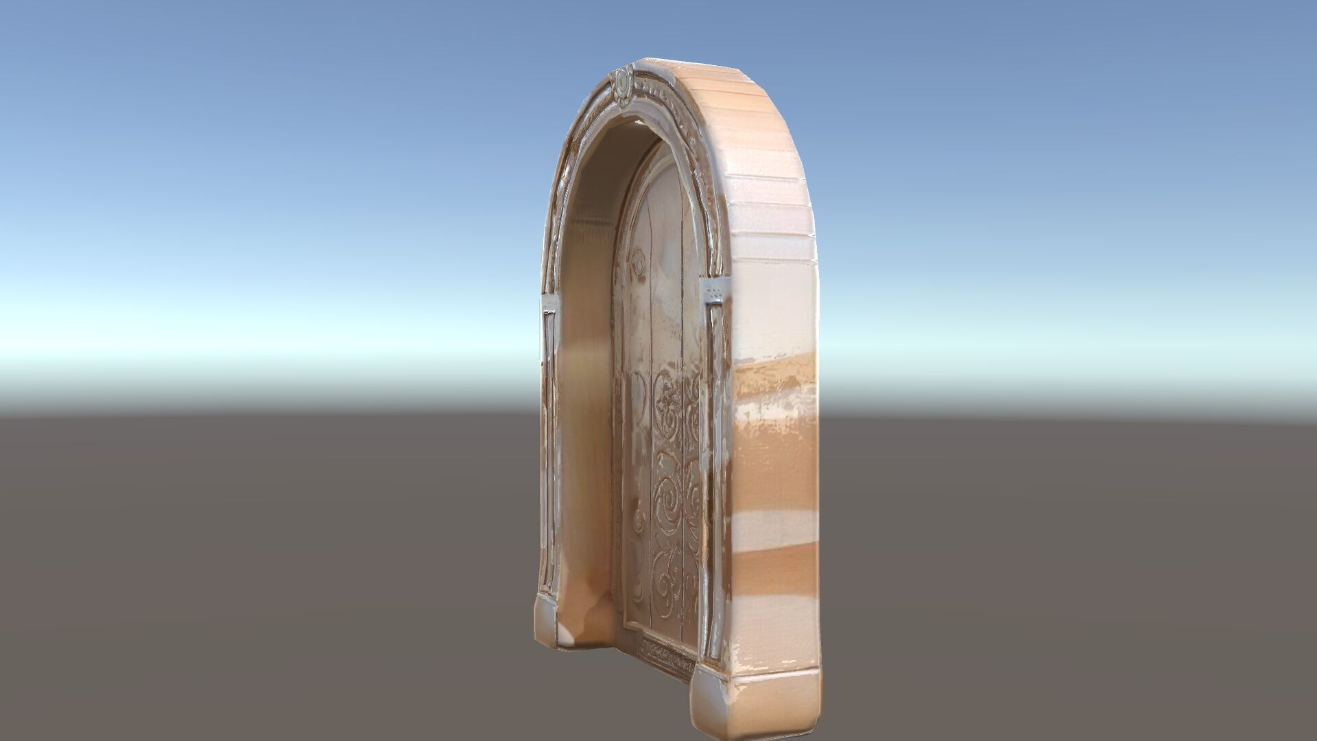 Ornate Arched Wooden Door Model Pack Low-poly 3D model_35