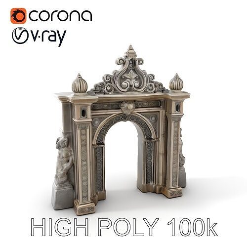 Ornate Historical Arch Model Pack Low-poly 3D model