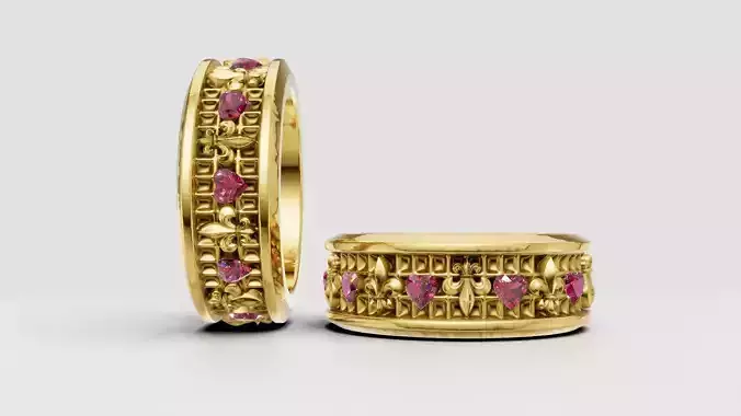   heart gemstone ring  3D printable model     