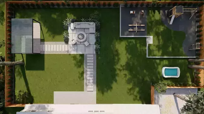 Garden Landscape 3D Model - SketchUp and Lumion Scene 3D model