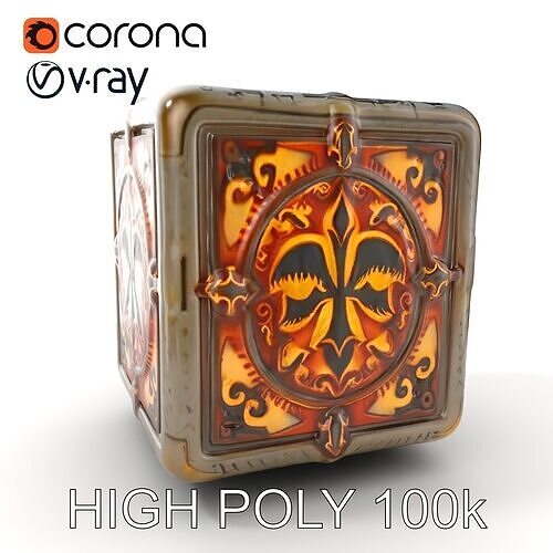 Ornate Decorative Cube Model Pack Texture