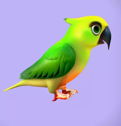 GREEN PARROT 3D MODAL 3D print model_0