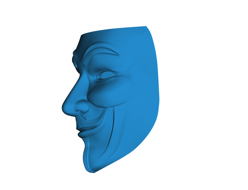 Guy Fawkes Mask 3D print model_2