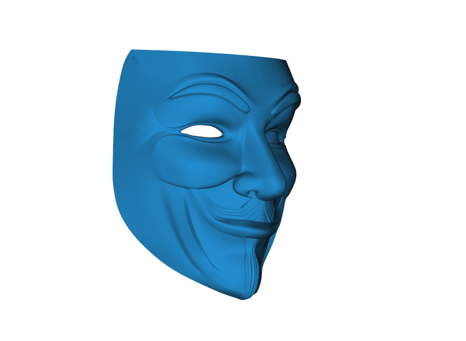 Guy Fawkes Mask 3D print model_1