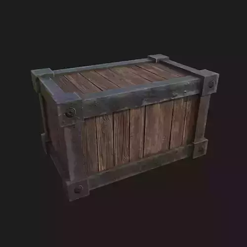 Wood and metal Box Low-poly 3D model