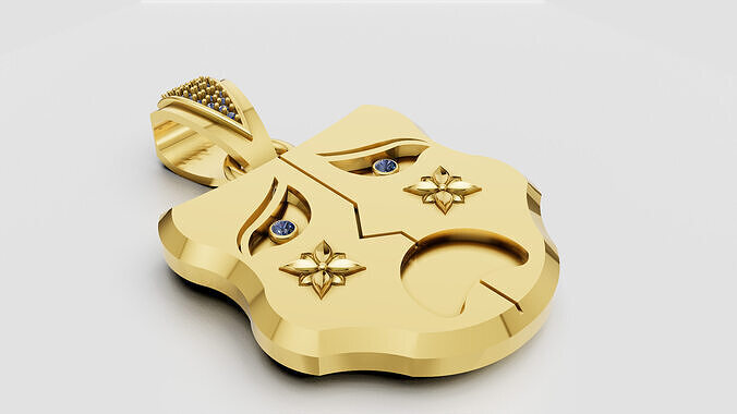   unique face pendant 3D printable model       3D print model