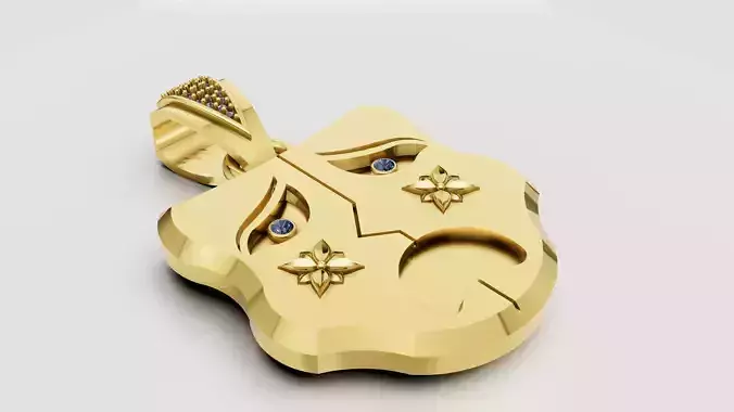  unique face pendant 3D printable model      