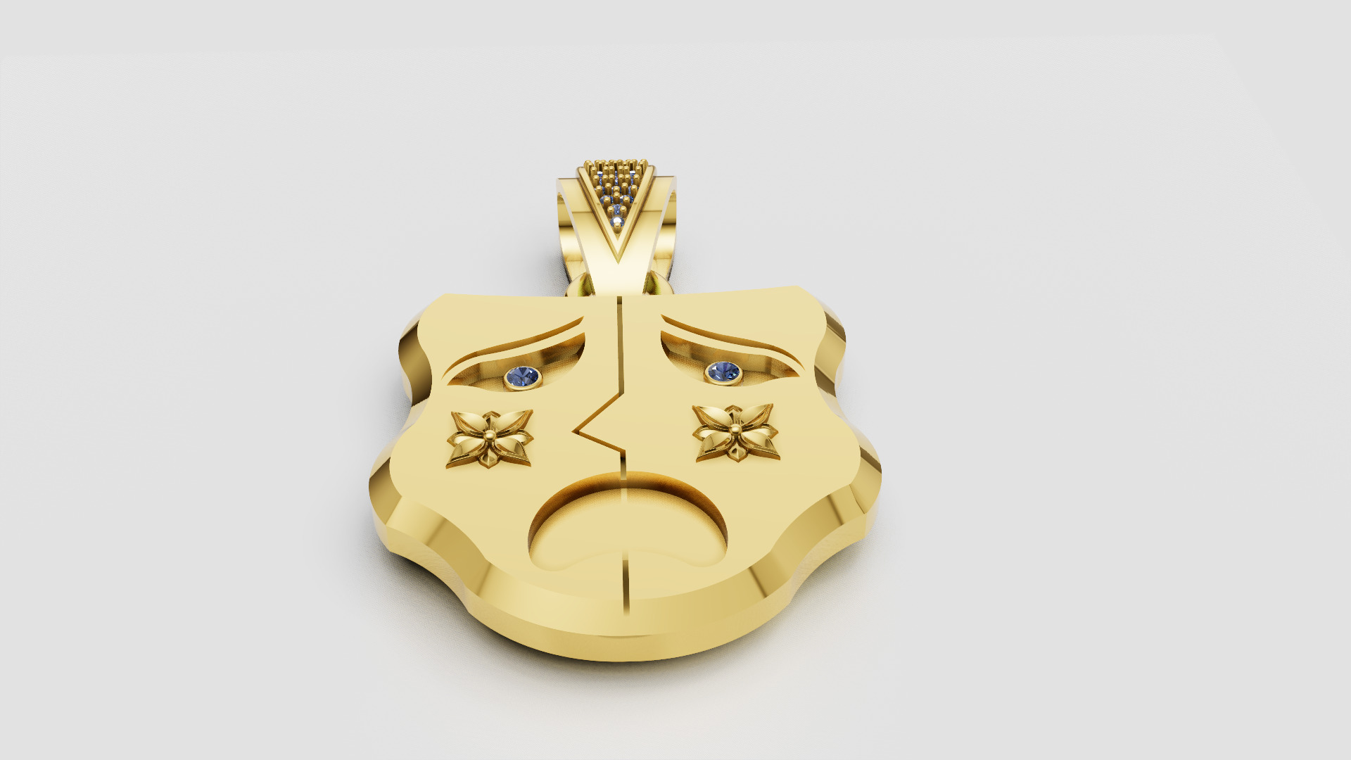 unique face pendant 3D printable model 3D print model_1
