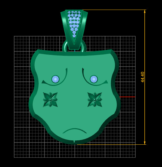 unique face pendant 3D printable model 3D print model_3