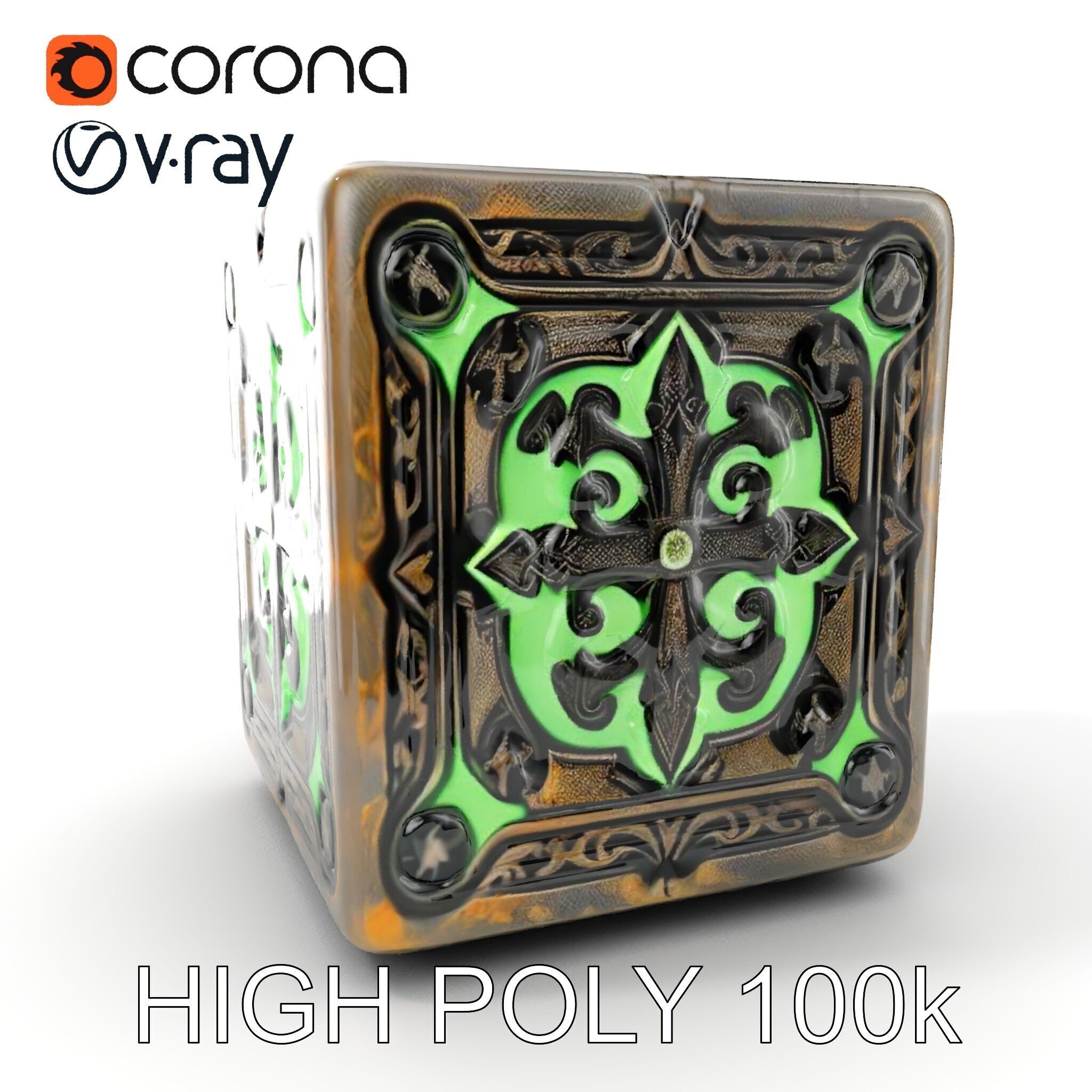 Intricate Gothic Cube Model Pack Low-poly 3D model_8