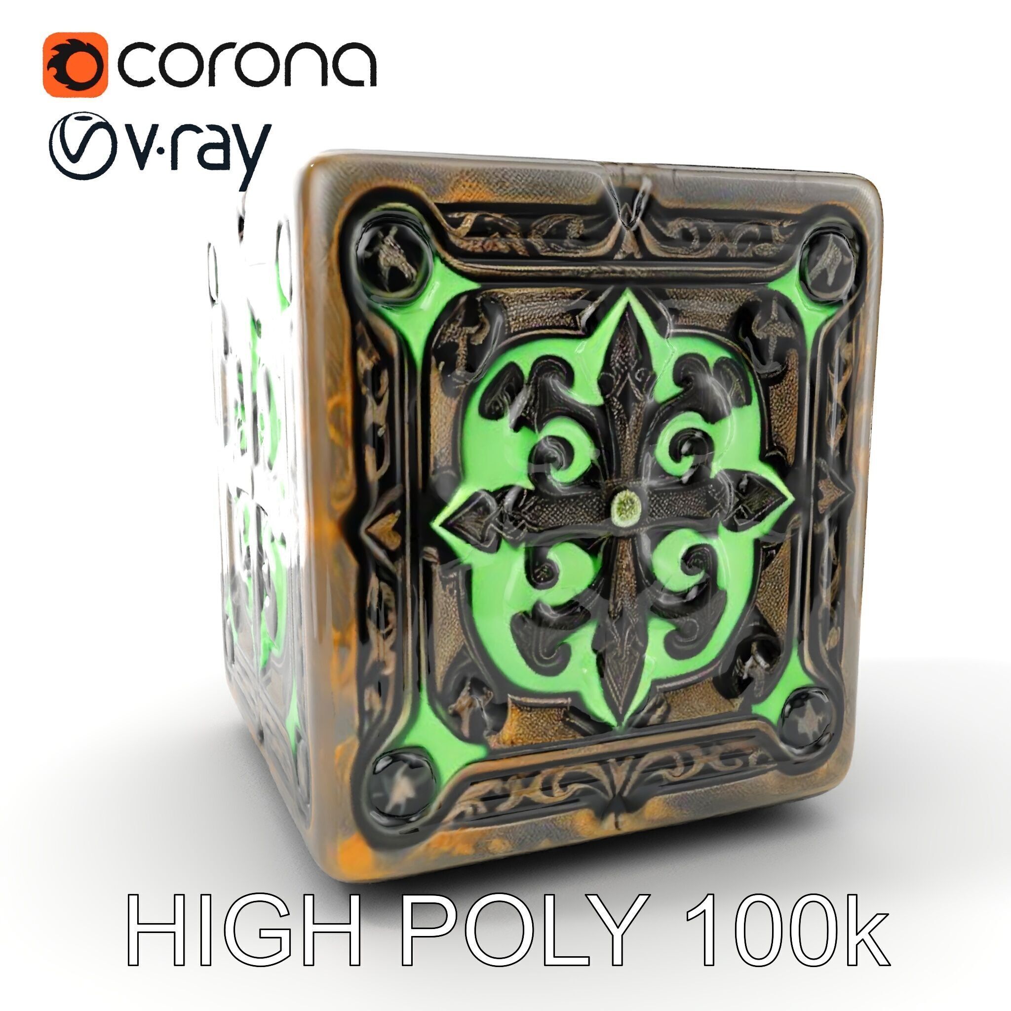 Intricate Gothic Cube Model Pack Low-poly 3D model_9