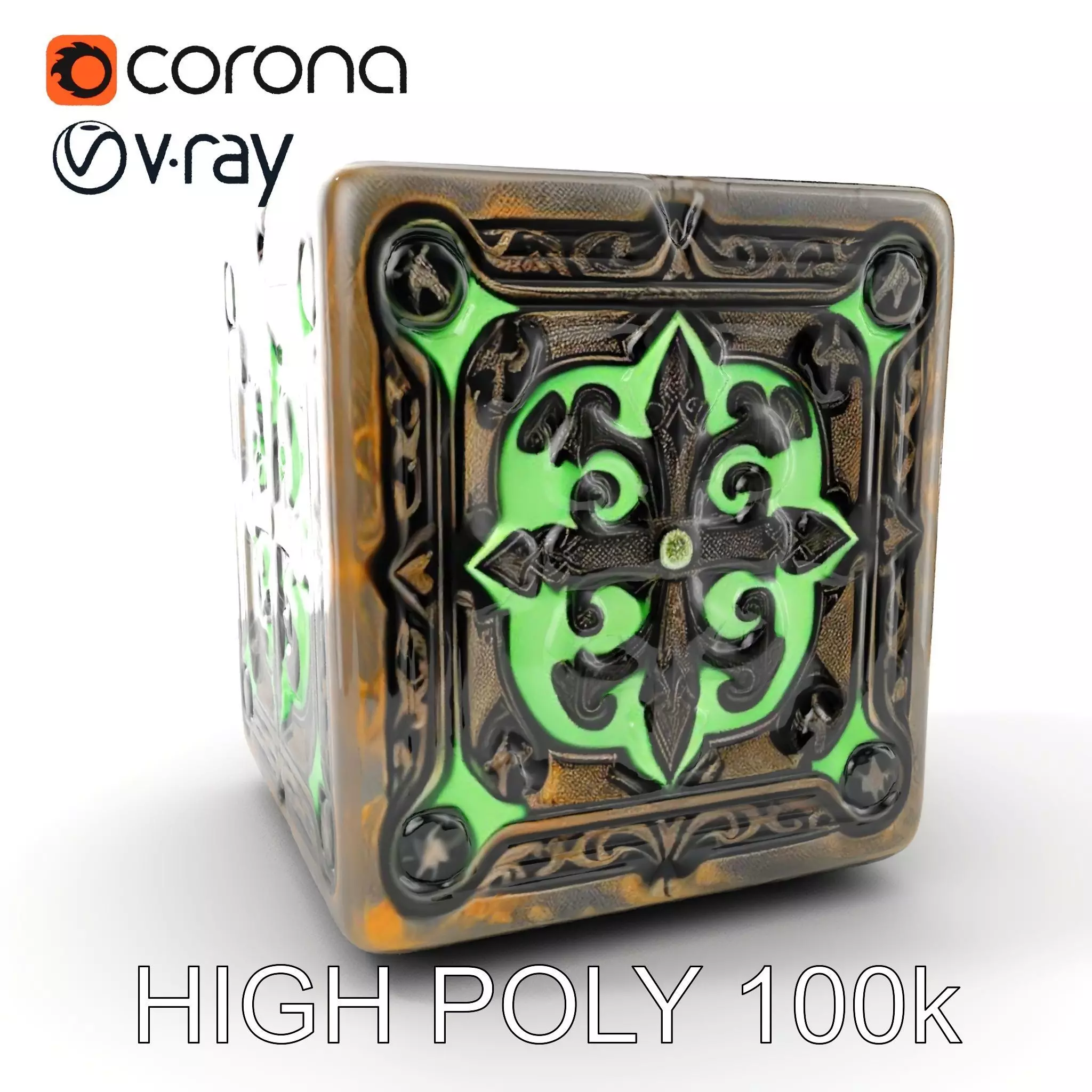 Intricate Gothic Cube Model Pack Low-poly 3D model_0