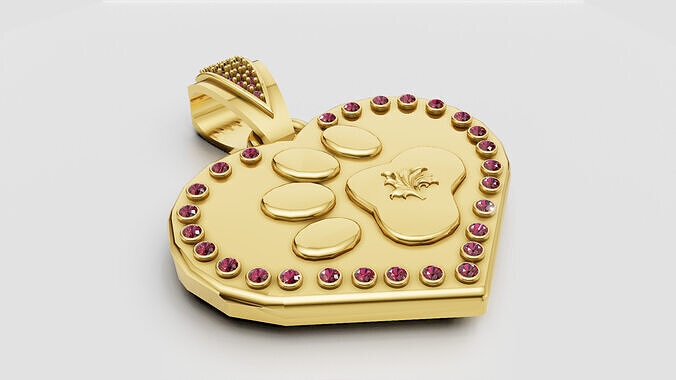 paw print pendant 3D printable model       3D print model