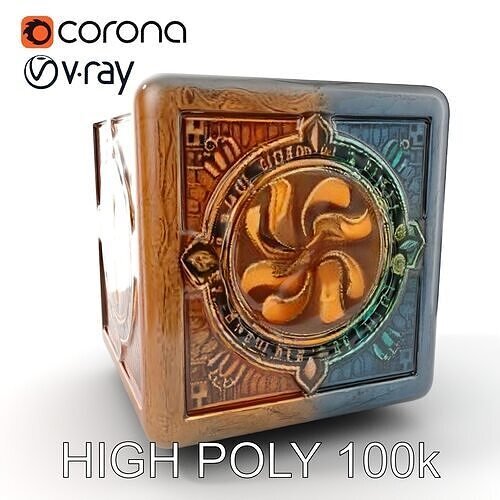 Mystical Artifact Cube model pack Low-poly 3D model
