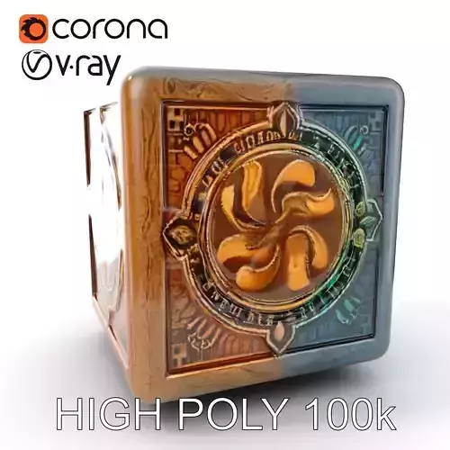 Mystical Artifact Cube model pack Low-poly 3D model