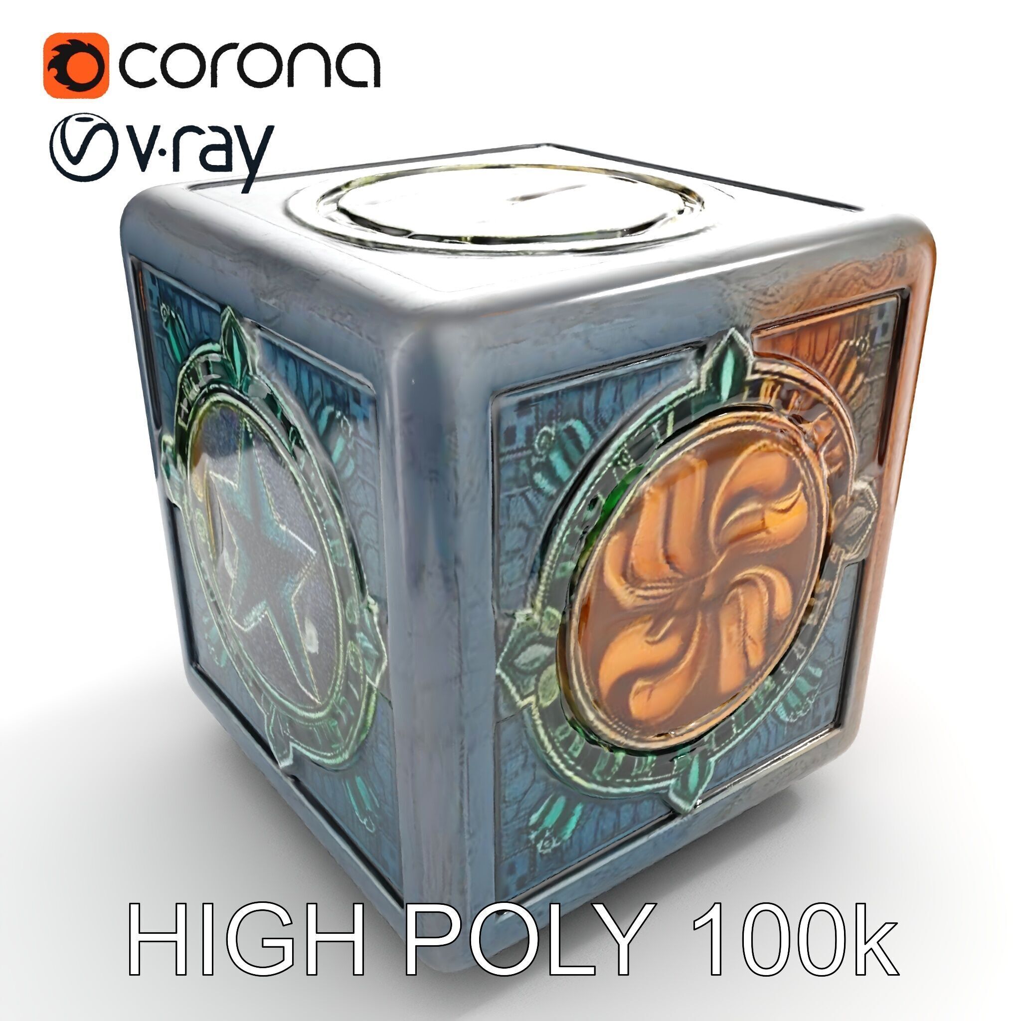 Mystical Artifact Cube model pack Low-poly 3D model_11